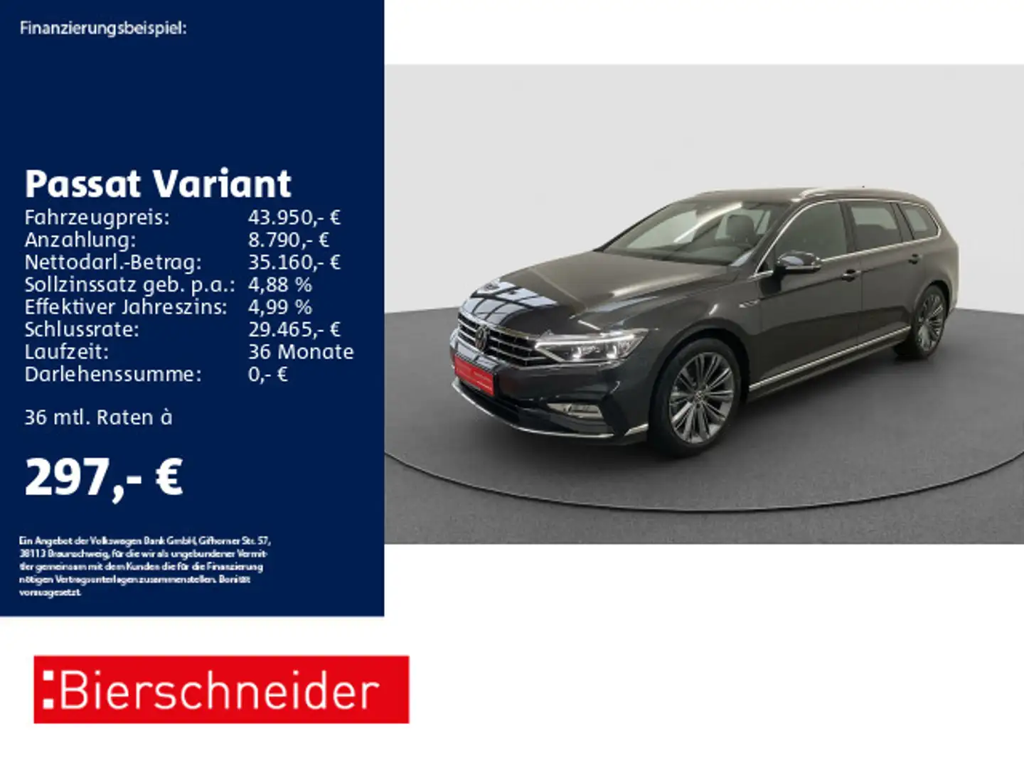 Volkswagen Passat Variant 2.0 TDI DSG R-Line AHK PANO STHZ Grau - 1