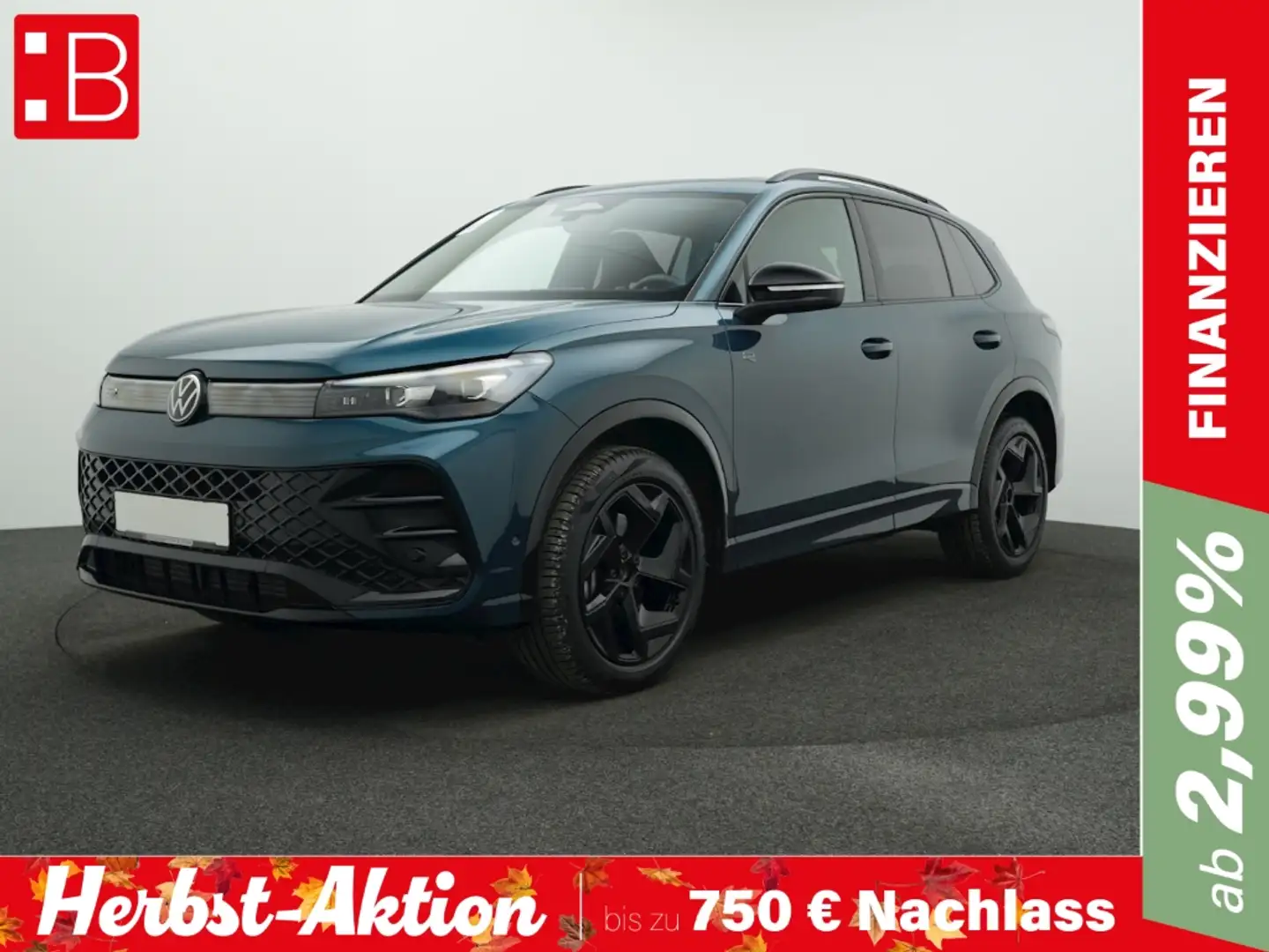 Volkswagen Tiguan 2.0 TDI DSG 4Mo. R-Line BLACK-STYLE AHK H&K ALU 19 Blau - 1