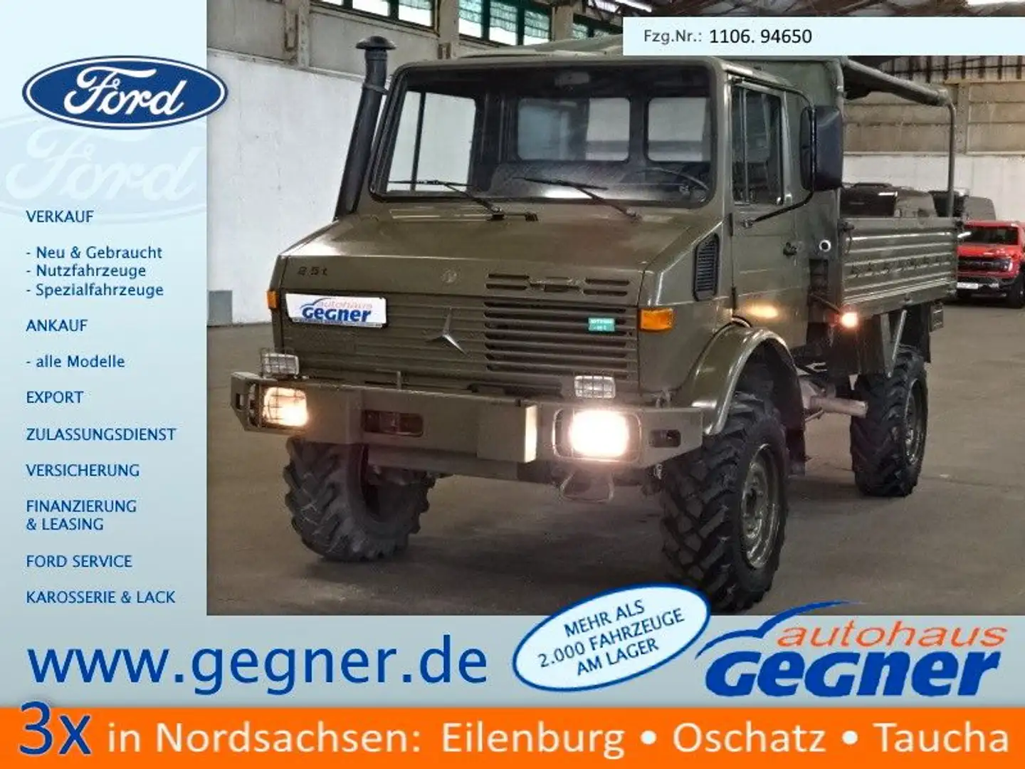 Unimog U 1300 L Turbo OM 366 Pritsche 4x4 Green - 1