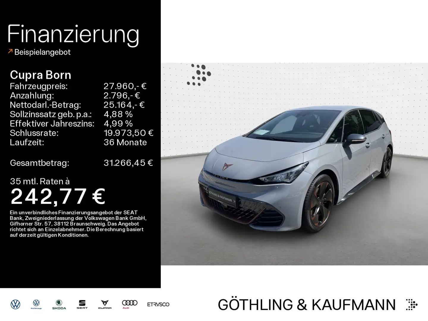 CUPRA Born *LED*Navi*Keyless*RFK*Climatronic* Grigio - 1