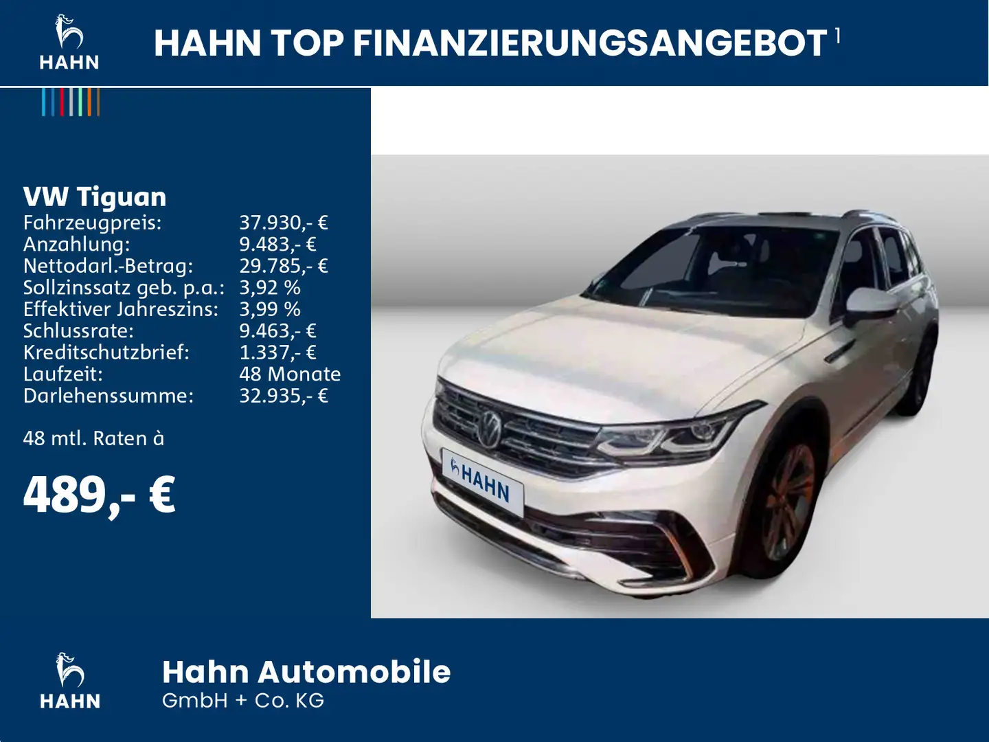 Volkswagen Tiguan 2.0 TSI DSG R-Line 4Mo AHK Navi Matrix Weiß - 2