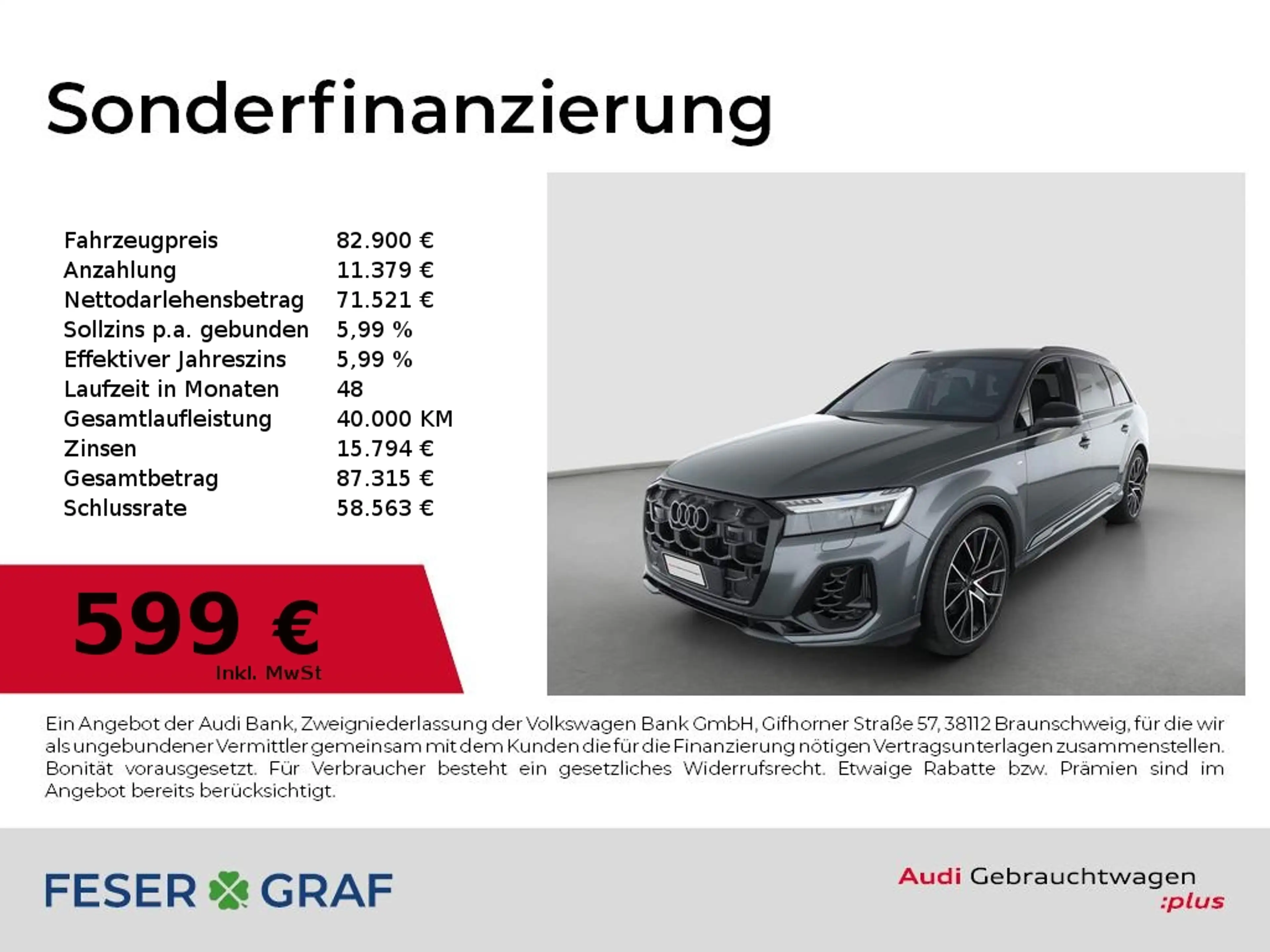 Audi Q7 55TFSI quattro HUD/AZV/HD-Laser/B&O3DNacht