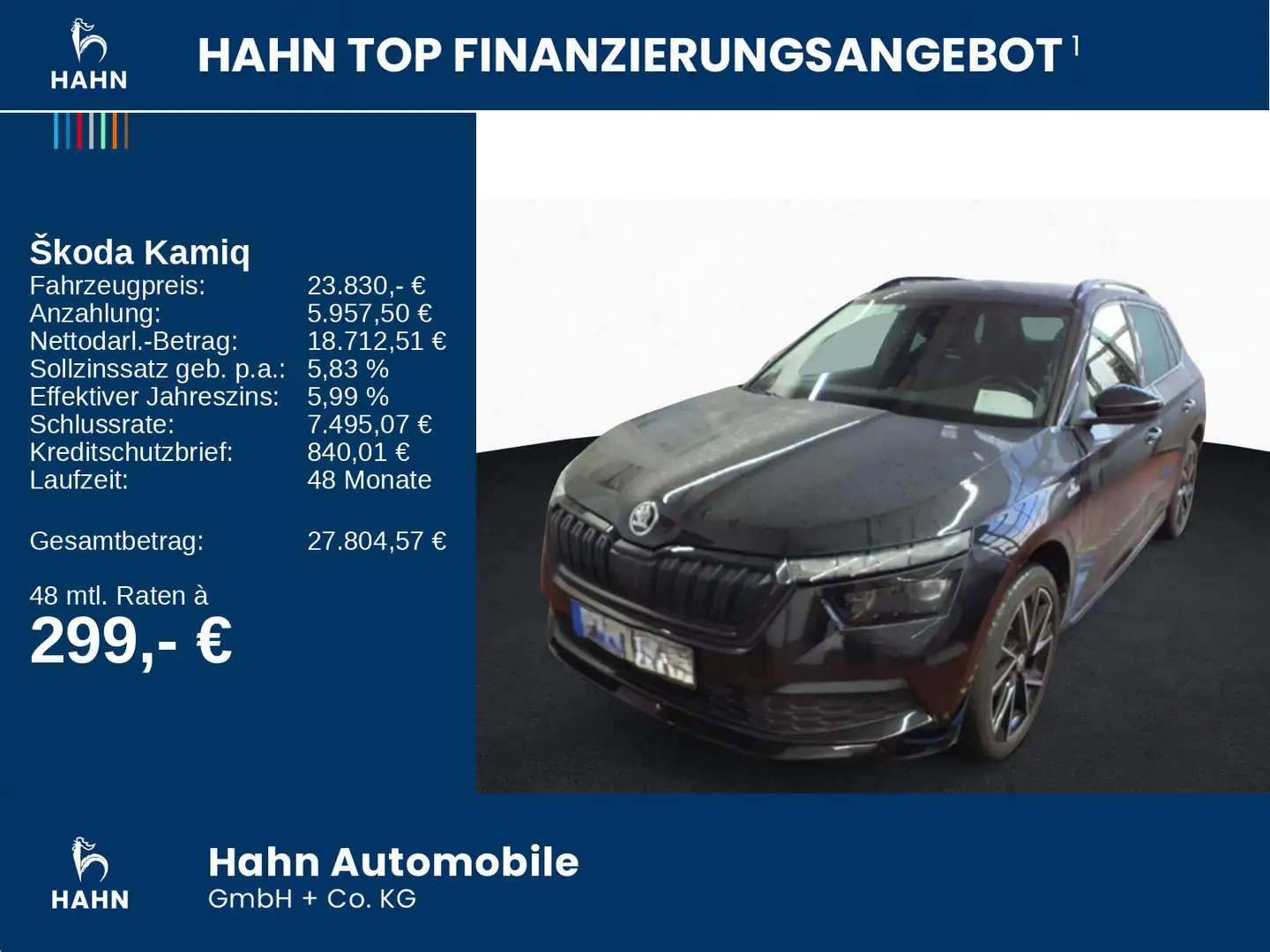Skoda Kamiq 1.0TSI DSG Monte Carlo LED Pano SHZ Navi Schwarz - 2