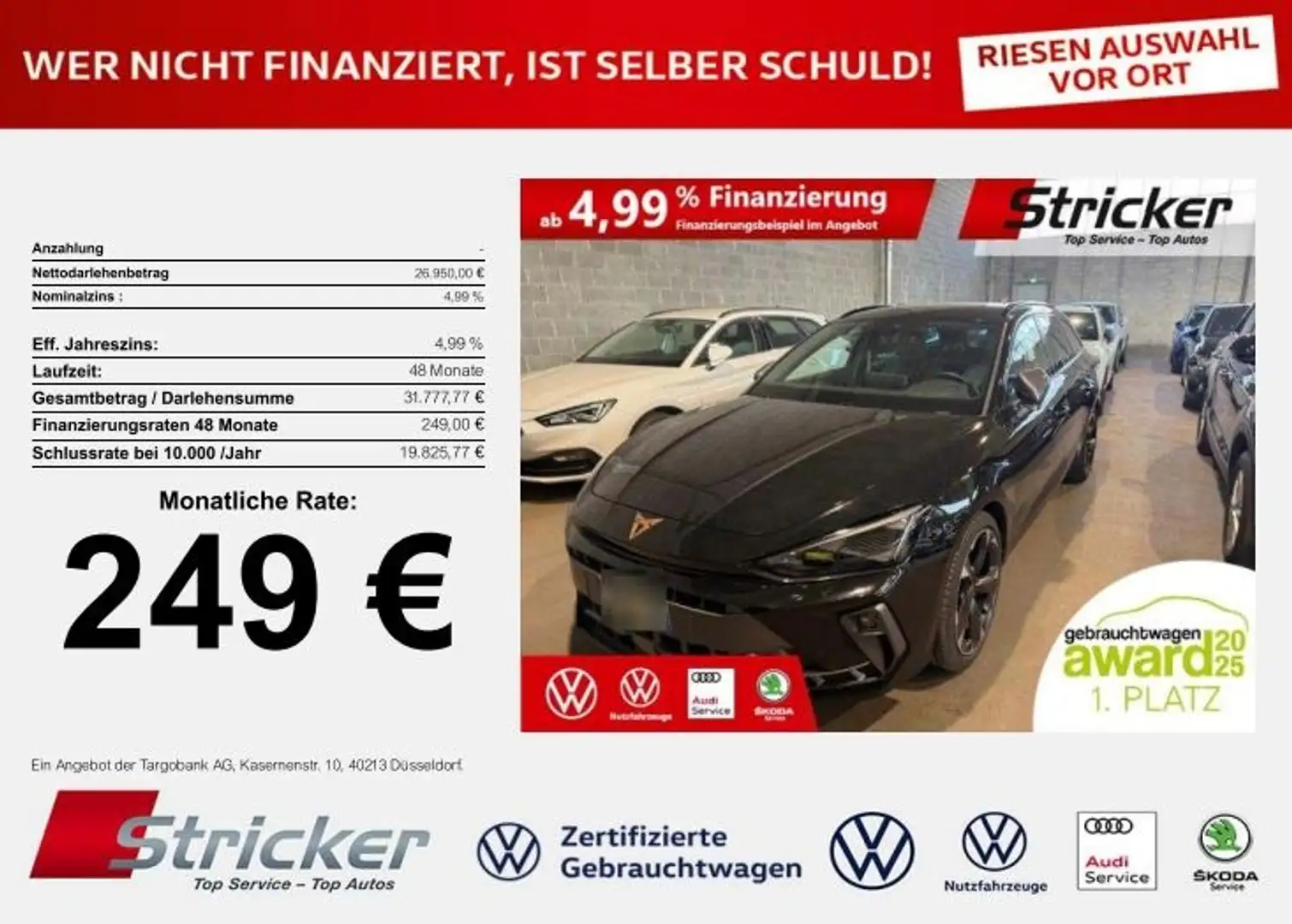 CUPRA Leon SP 1.5eTSI DSG 249,-ohne Anzahlung Einparkhilfe F Schwarz - 2