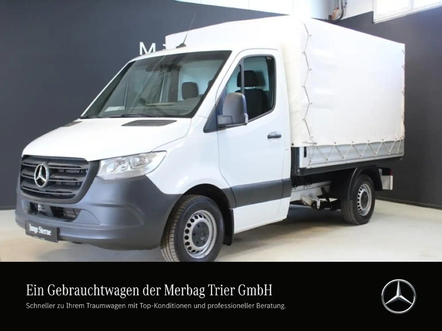 Mercedes-Benz Sprinter 215  *PRITSCHE+PLANE+KOMP+L1+FWD+AHK Weiß - 1