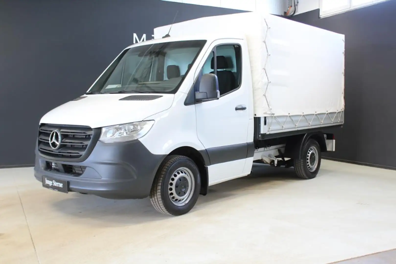 Mercedes-Benz Sprinter 215  *PRITSCHE+PLANE+KOMP+L1+FWD+AHK Weiß - 2
