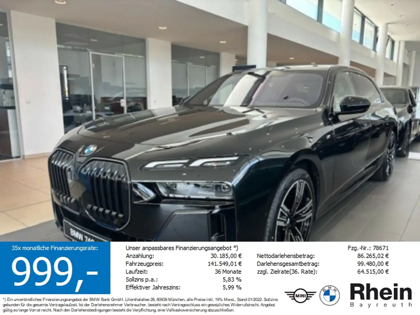BMW 740 d xDrive Limousine M Sportpaket Zwart - 1