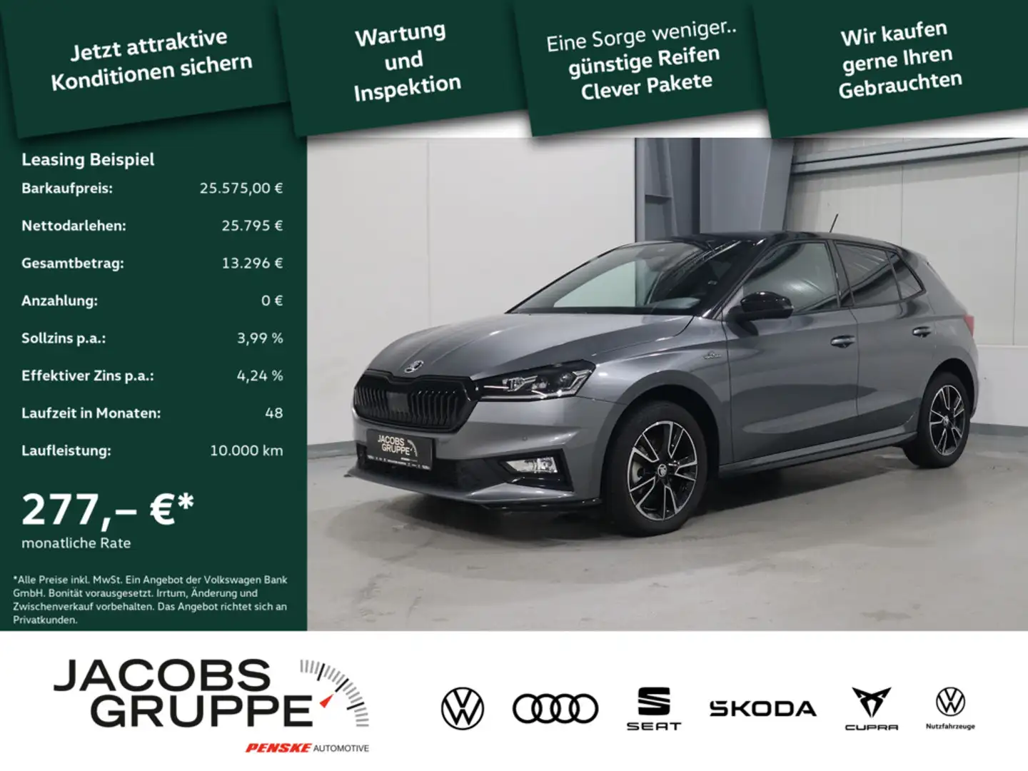 Skoda Fabia 1.0 TSI Monte Carlo Navi,LED,SHZ,ACC,Ca Grijs - 1