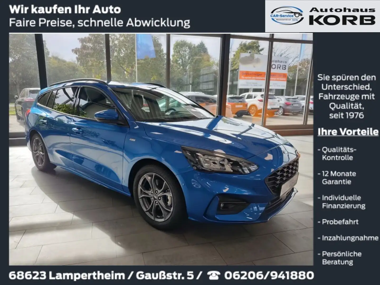 Ford Focus Turnier 1.0 EcoBoost Aut. ST-LINE Blau - 1