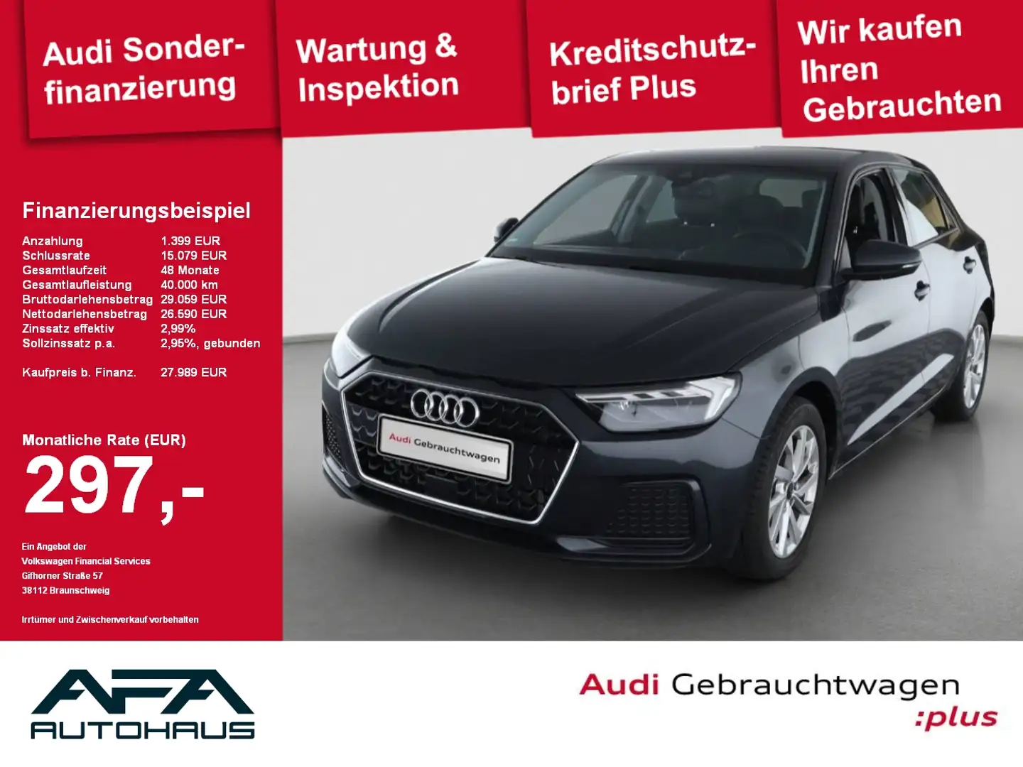 Audi A1 Sportback 30 TFSI adva. S tr. LED*Nav+*RFK*ACC Grau - 1