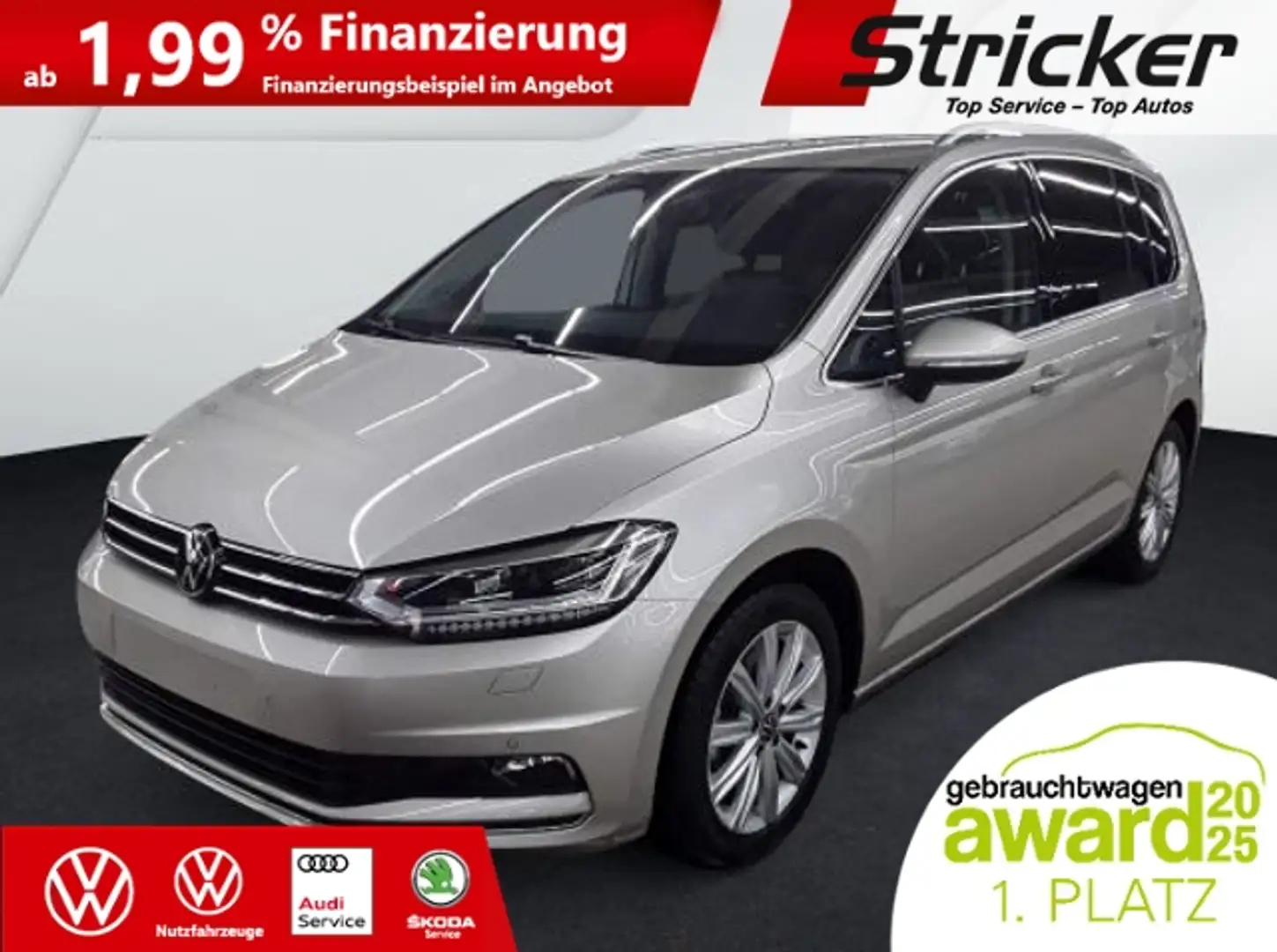 Volkswagen Touran Highline 2.0TDI DSG 301,-ohne Anzahlung AHK 7-Sit Silber - 2