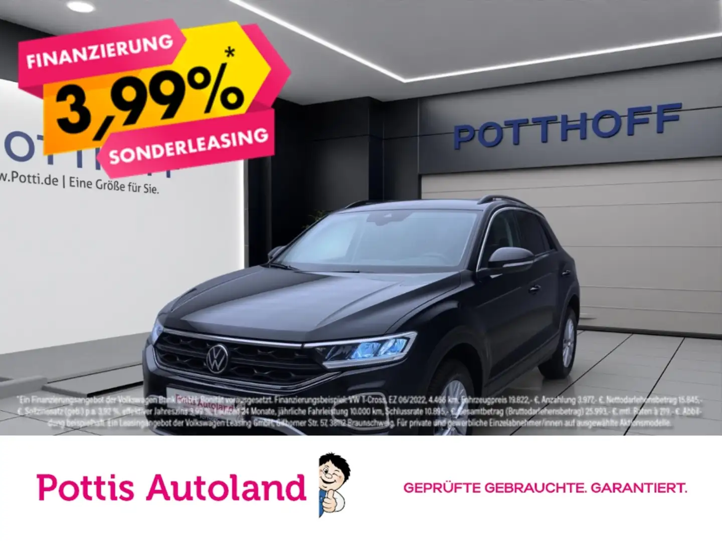 Volkswagen T-Roc 1.0 TSI LIFE NAVI KLIMA PDC SITZHZG Schwarz - 1