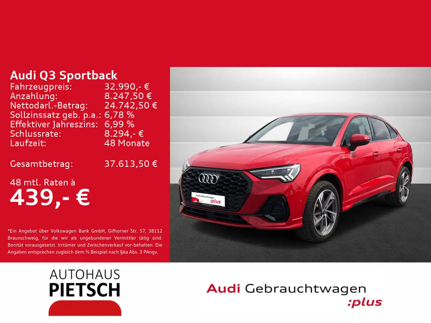 Audi Q3 40 TDI S line quattro Rot - 1