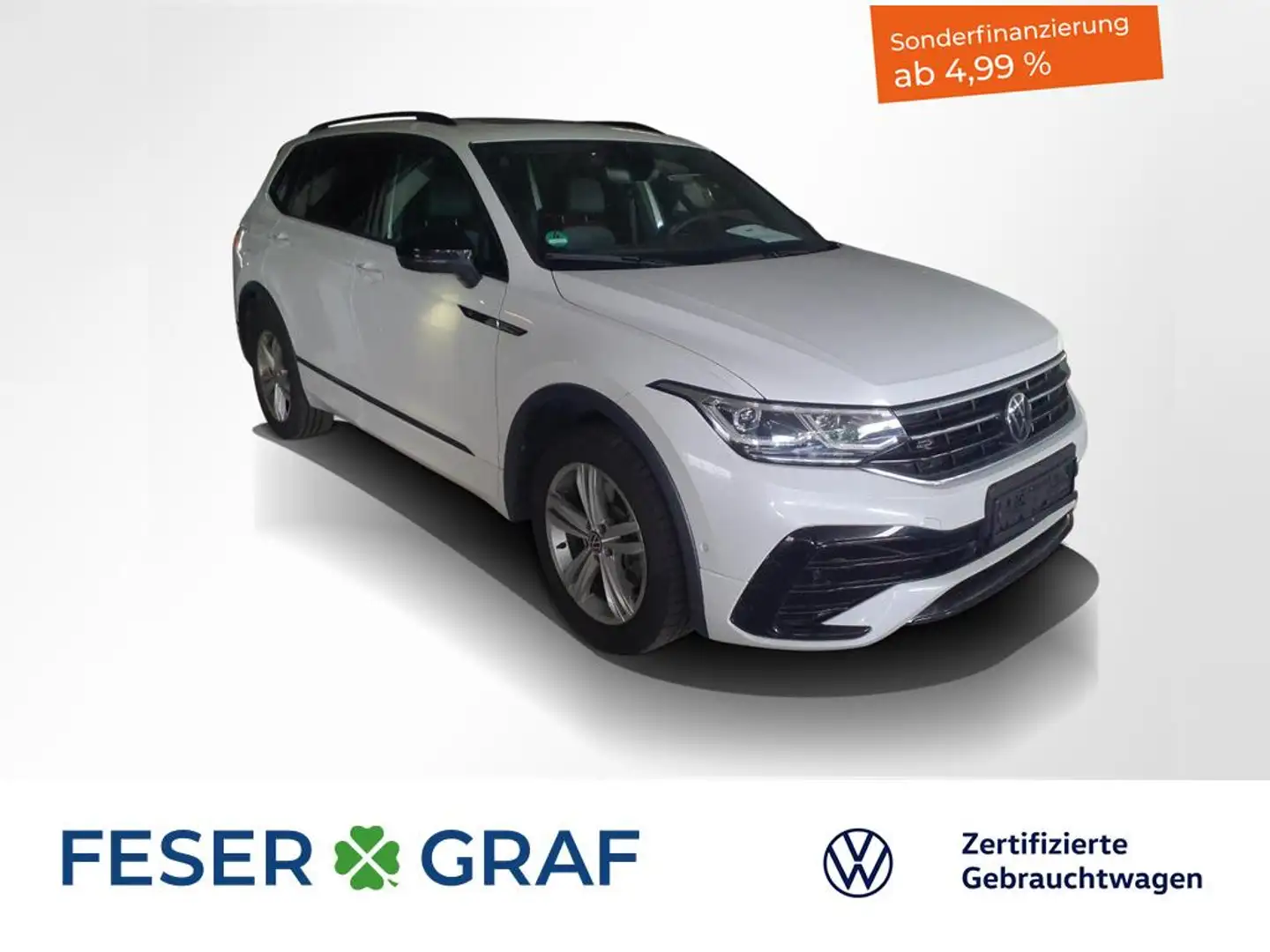 Volkswagen Tiguan Allspace 2.0TDI R-Line 4Motion DSG BlackStyle PanoramaSchie Weiß - 1