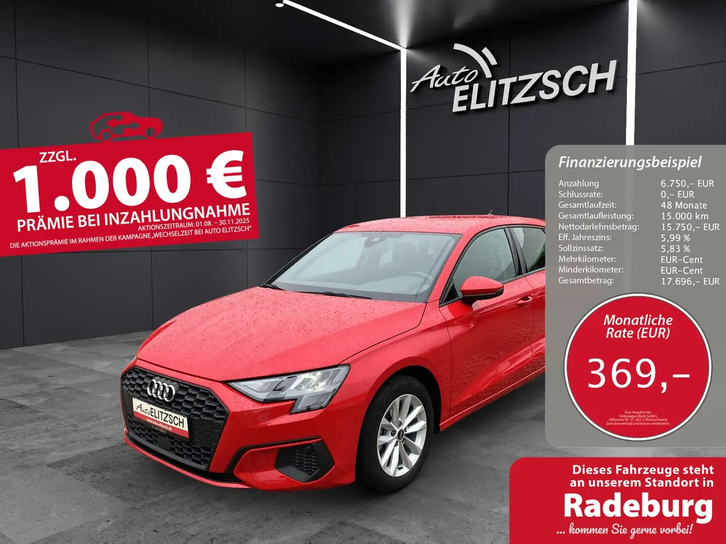 Audi A3 Sportback TDI Navi PDC DAB SH Rot - 1