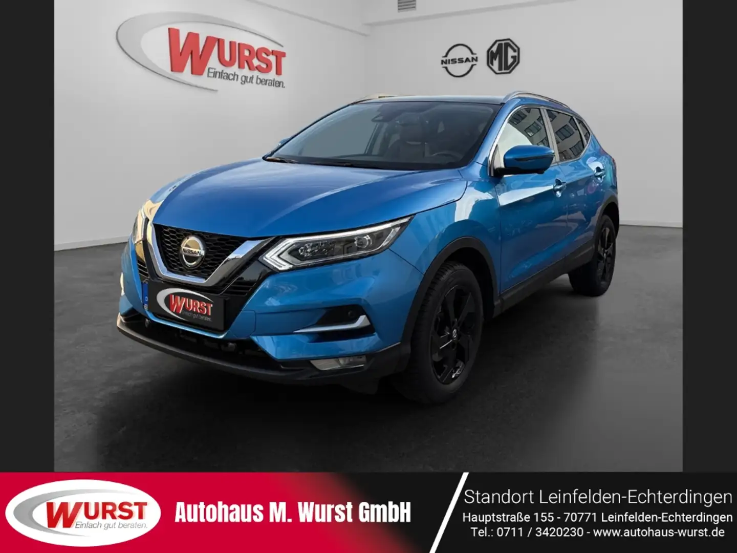 Nissan Qashqai Akari 1.3 160 PS Aut. Panorama 8Fach Bereift Navi Blau - 1