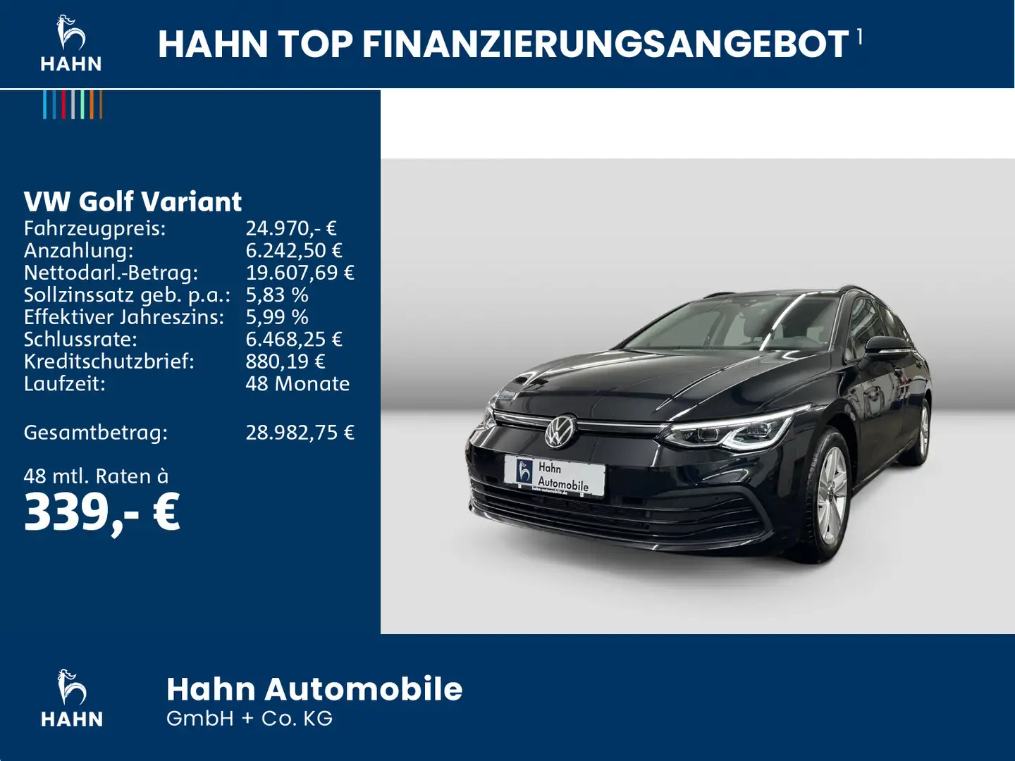 Volkswagen Golf Variant Golf VIII Variant 1.5eTSI DSG Life Navi LED+ PDC Schwarz - 2