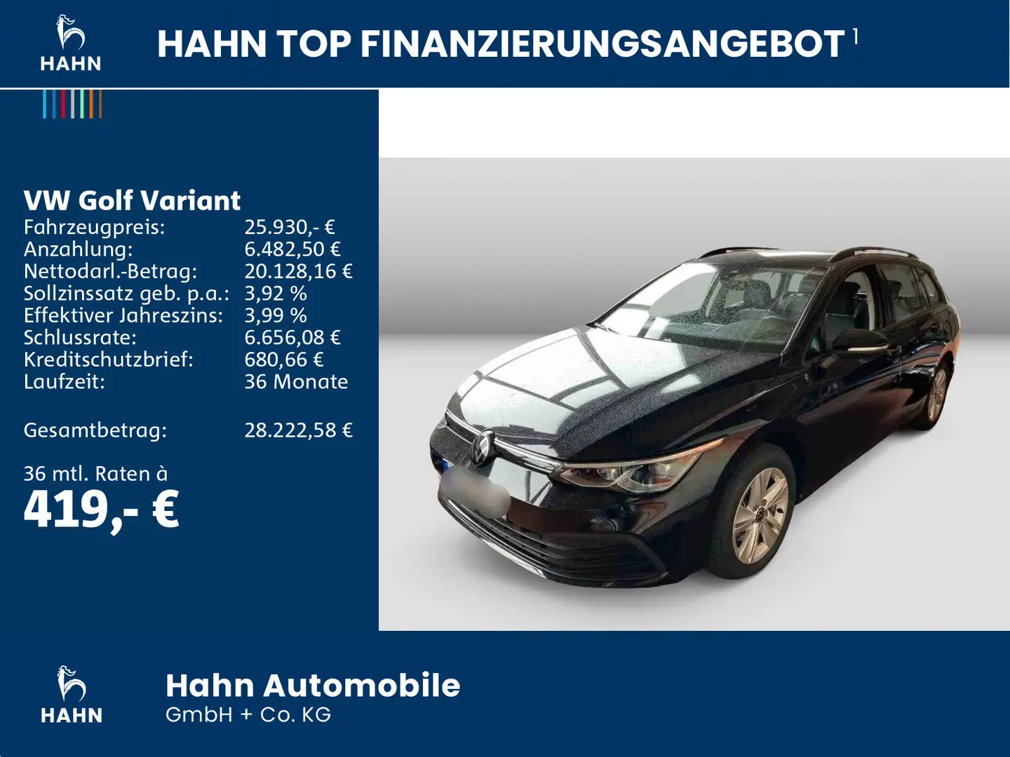 Volkswagen Golf Variant Golf VIII Variant 1.5eTSI DSG Life Navi LED+ PDC Schwarz - 2