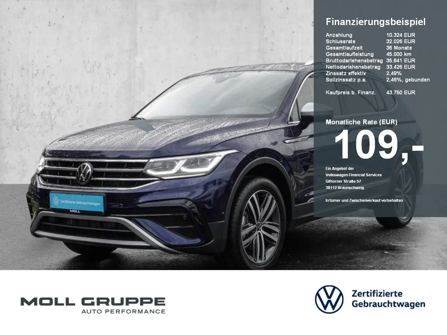 Volkswagen Tiguan Allspace 2.0 TDI DSG Elegance MATRIX ACC Blau - 1