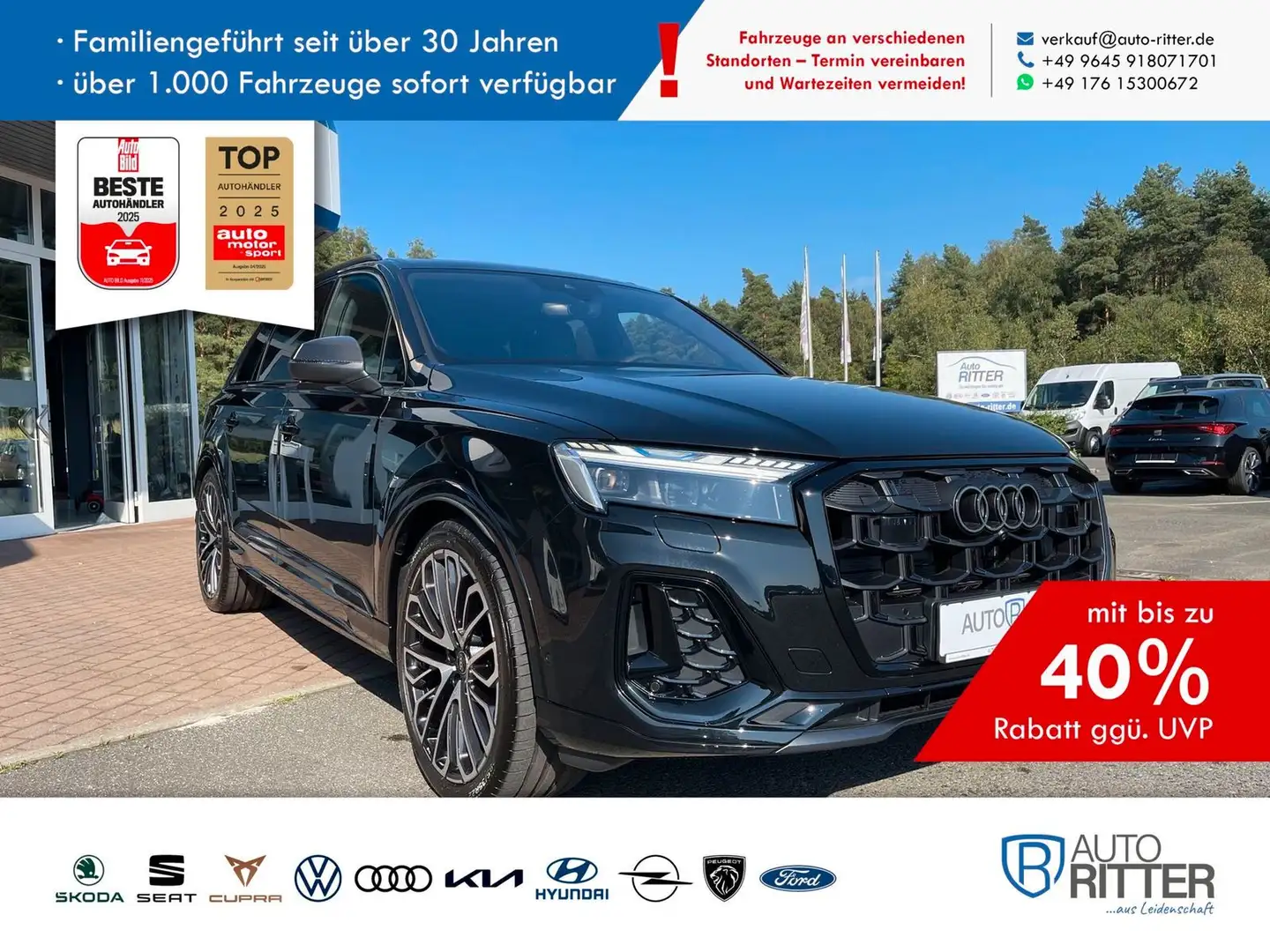 Audi Q7 50 TDI S-Line Vollausstattung 132.500€ UPE!!! Noir - 1