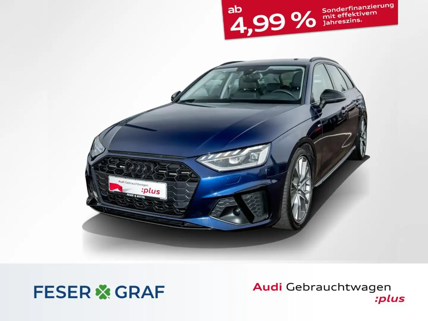Audi A4 Avant 40 TDI qu.S-line competition+,Matrix,HuD,Nav Blau - 1
