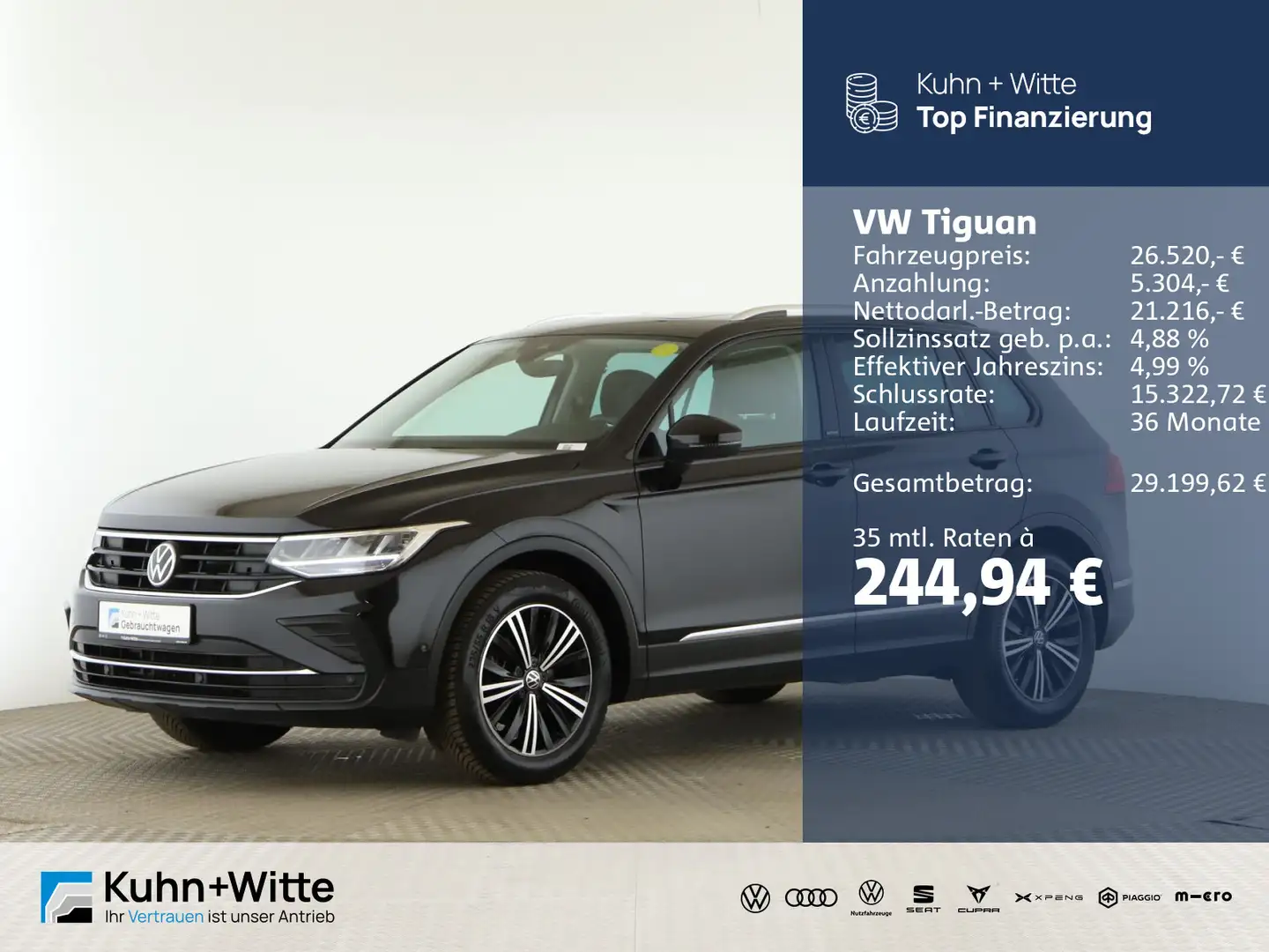 Volkswagen Tiguan 1.5 TSI Active *Pano*LED*RFK*Navi*AppleCa Noir - 1