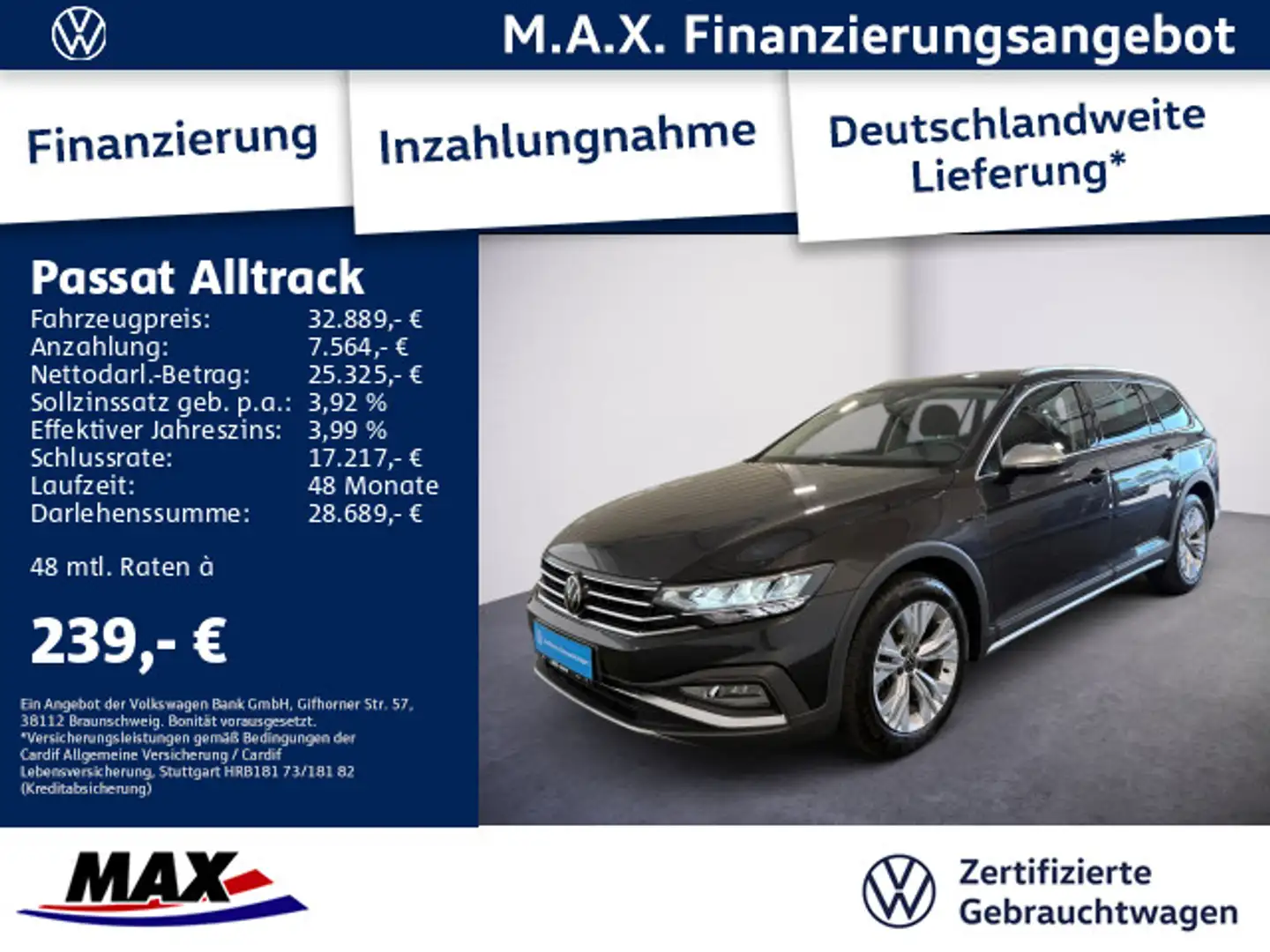 Volkswagen Passat Alltrack Passat Variant Alltrack 2.0 TDI DSG 4M LED+NAVI+ Gris - 1