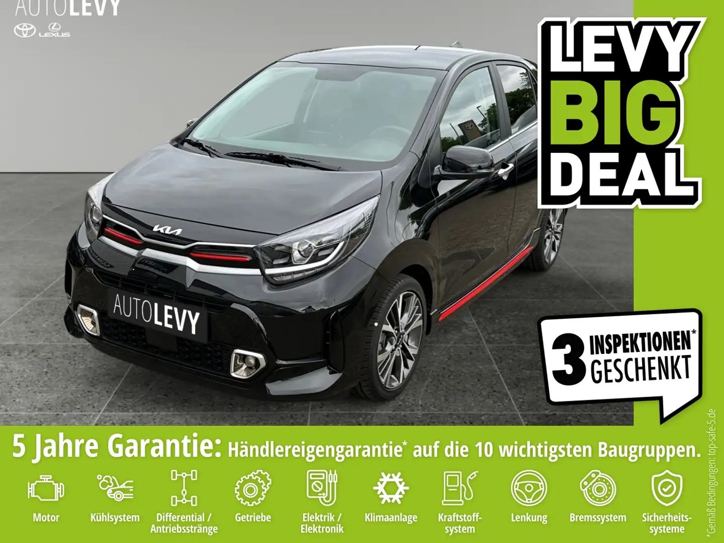 Kia Picanto 1.2 GT Line LEDER*NAVI*GT-Line* Black - 1
