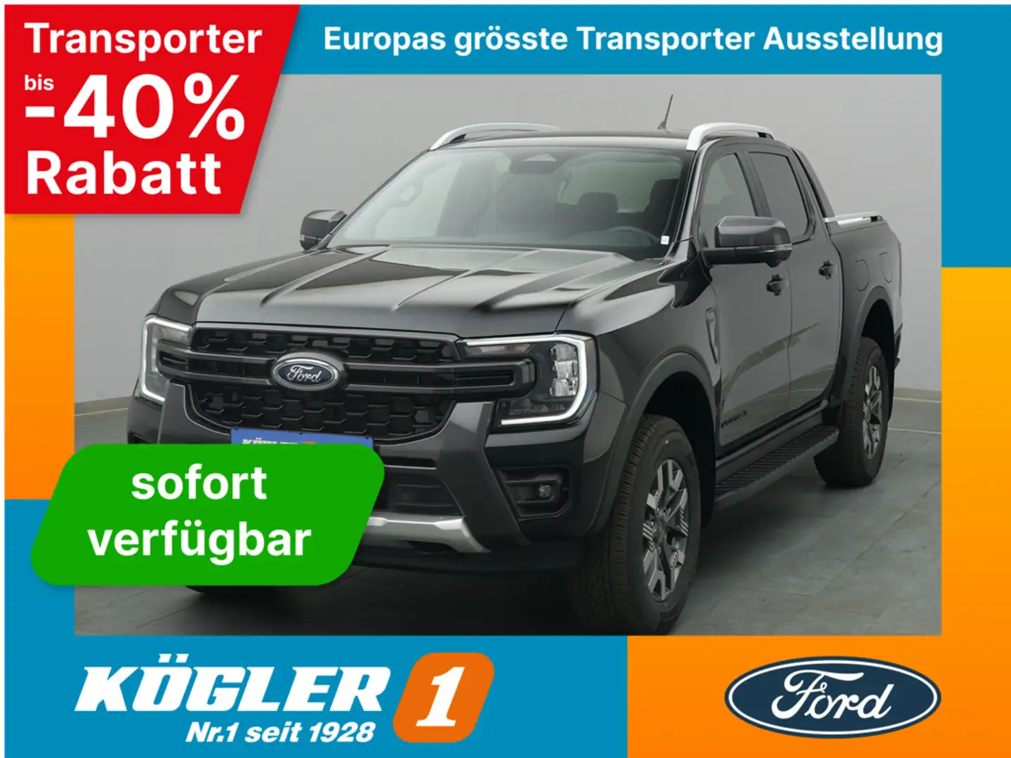 Ford Ranger Doka Wildtrak 281PS PHEV/Techno-P. Schwarz - 1