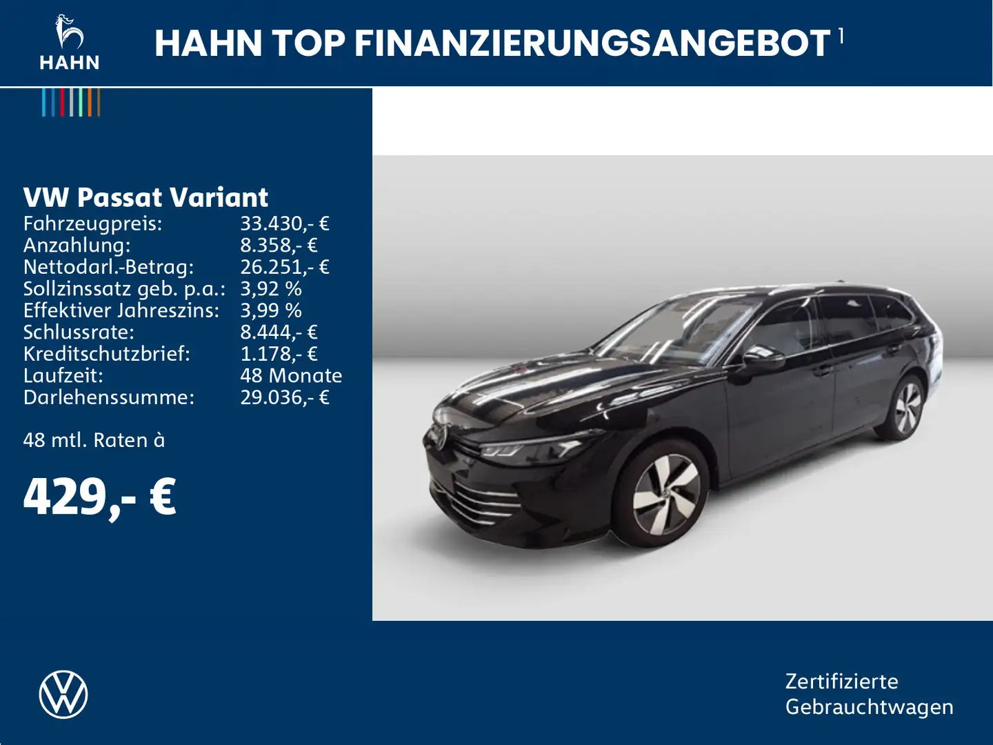 Volkswagen Passat Variant 1.5TSI DSG Business Cam LED Navi Schwarz - 2