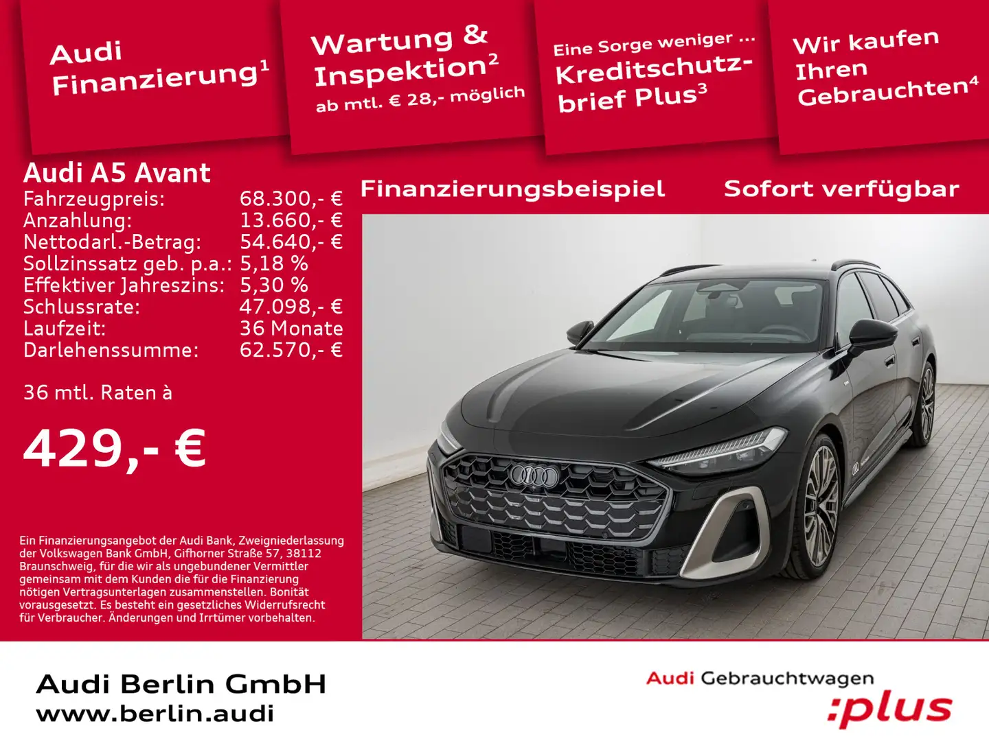 Audi A5 TFSI quattro S tronic Schwarz - 1