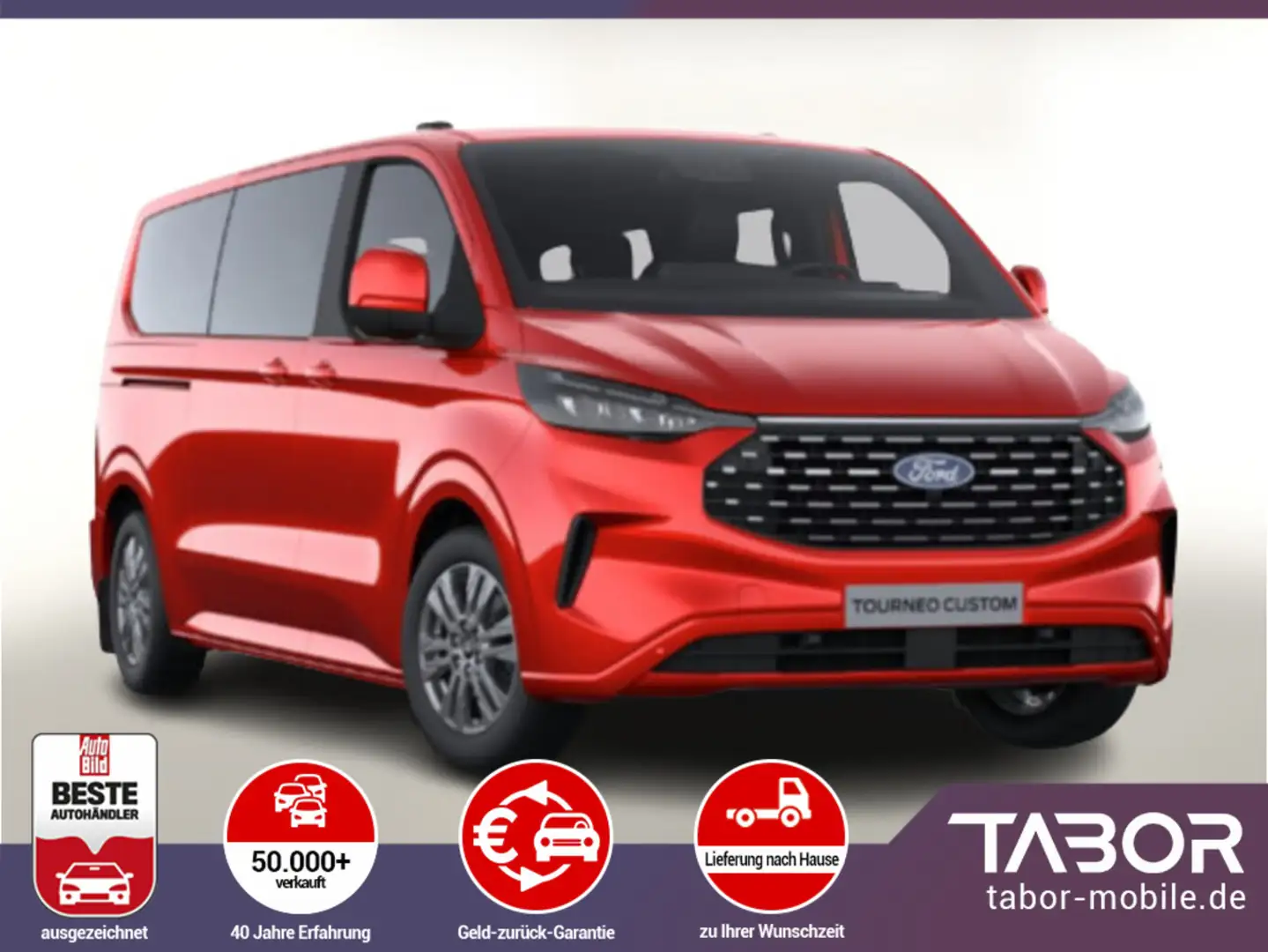 Ford Tourneo Custom TDCi 170 AT8 320 L1 Tit. Nav ACC crvena - 1