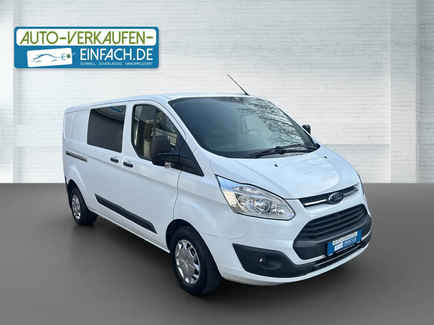 Ford Transit Custom TCDI,L2,6 SITZE,AHK,Klima,RFK,Gar,Mwst,TÜV,Serv Weiß - 1