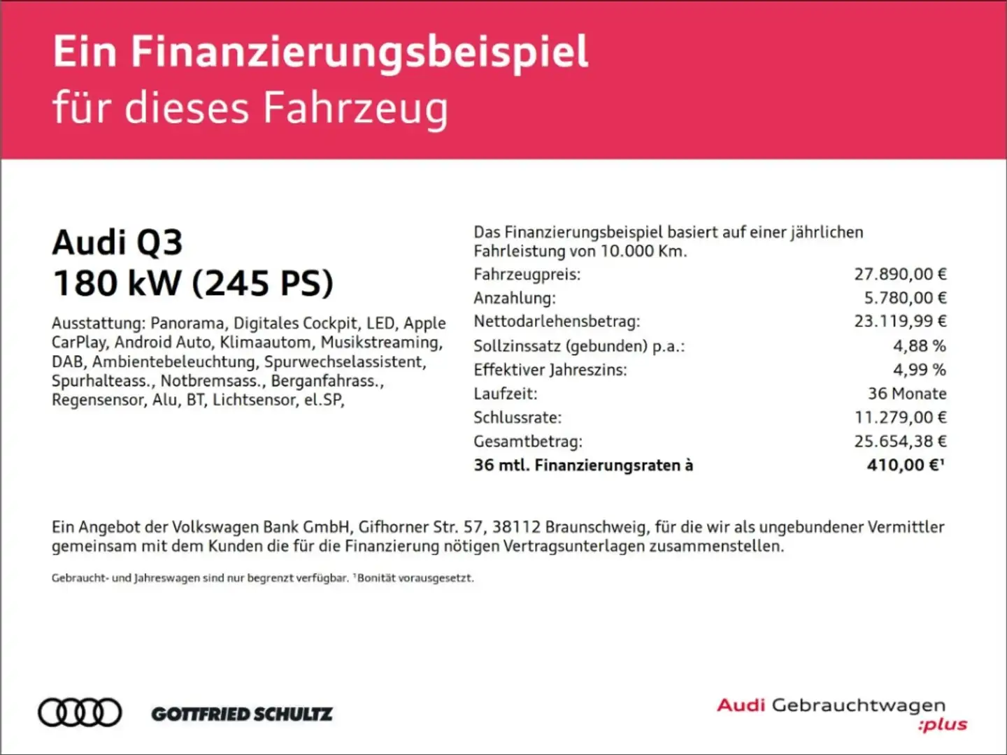 Audi Q3 45 TFSI e PANO CARPLAY LED 18 ZOLL Weiß - 2