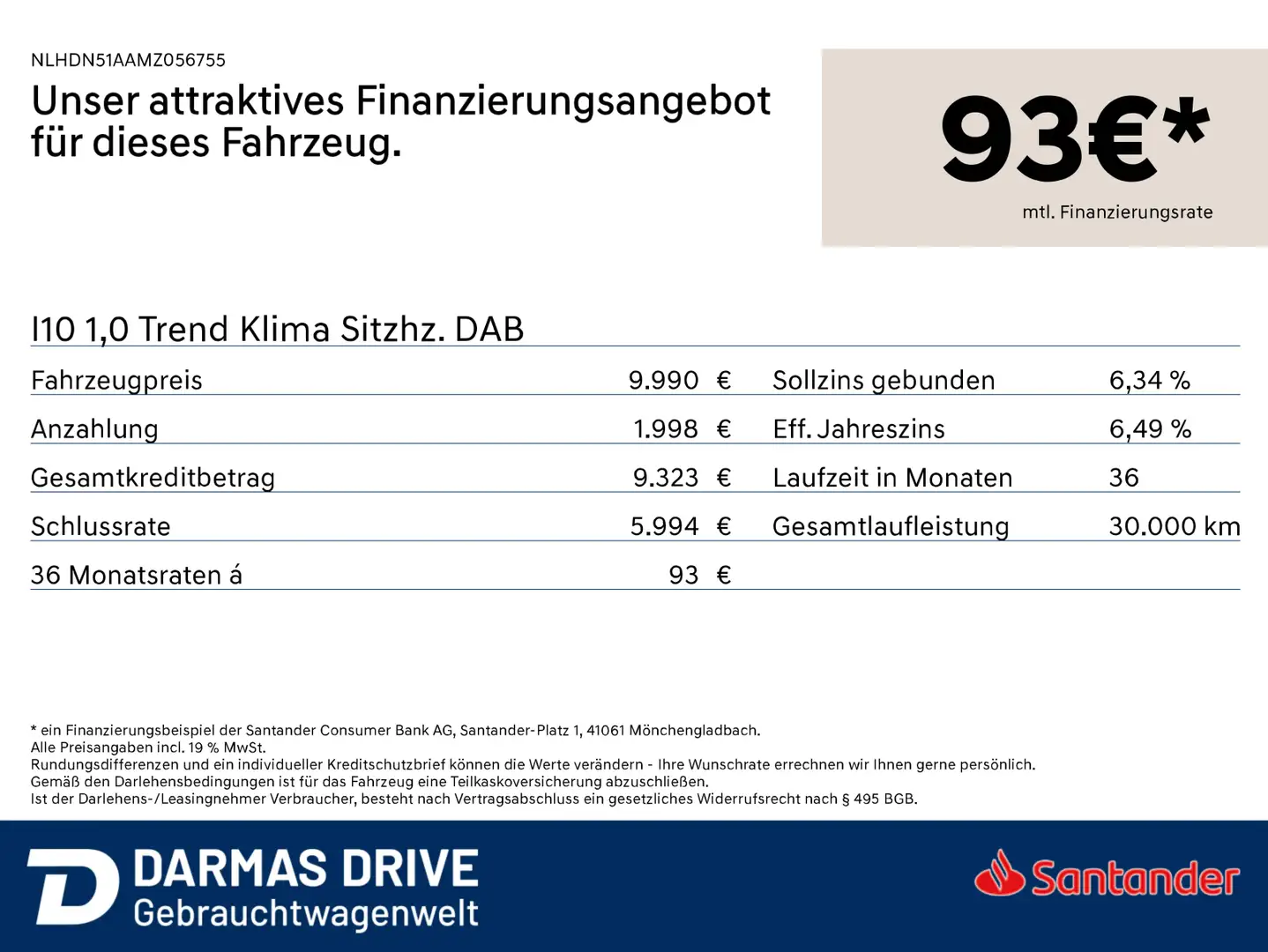 Hyundai i10 I10 1,0 Trend Klima Sitzhz. DAB Blanc - 2