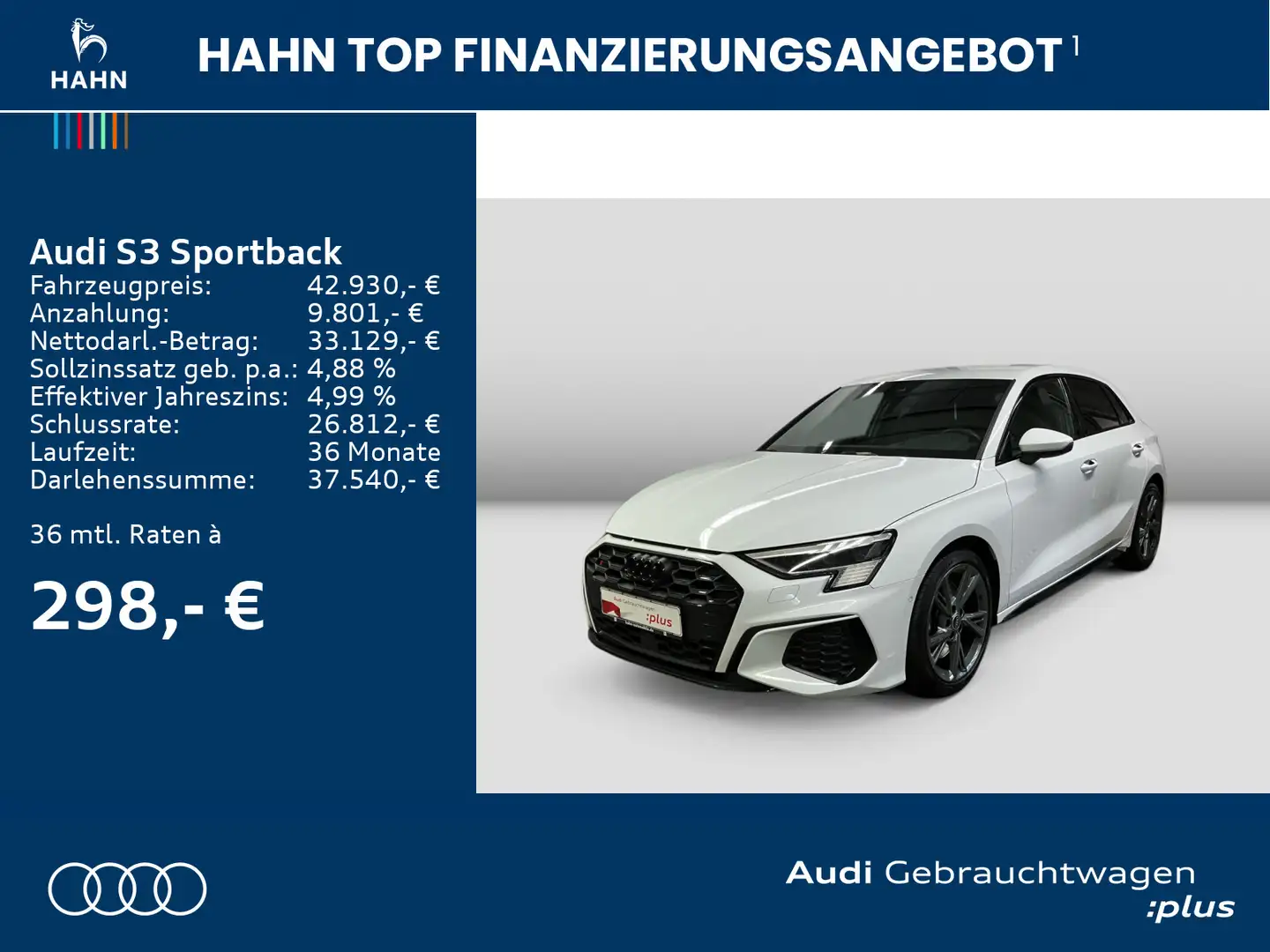 Audi S3 quattro TFSI Matrix HUD CAM Virtual Weiß - 2