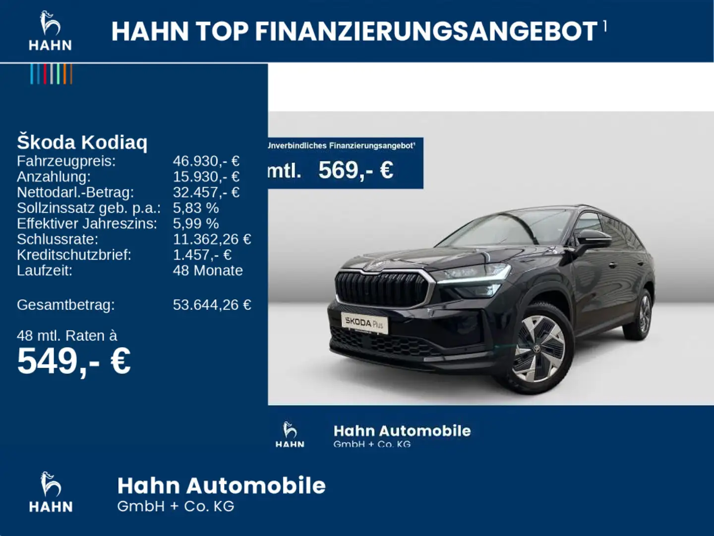 Skoda Kodiaq 2.0TDI DSG 4x4 Matrix AHK ACC 7-Sitzer Schwarz - 2