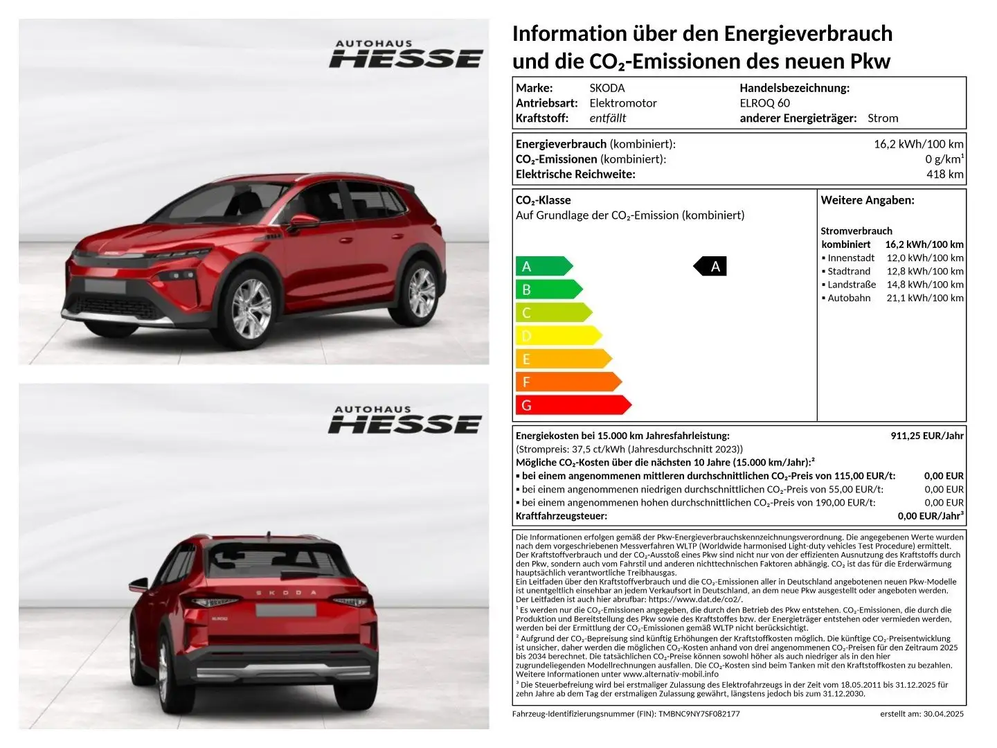 Skoda Elroq 60 Sportline 63 kWh 150 kW 1-G Automatik, Navi, AC crvena - 1