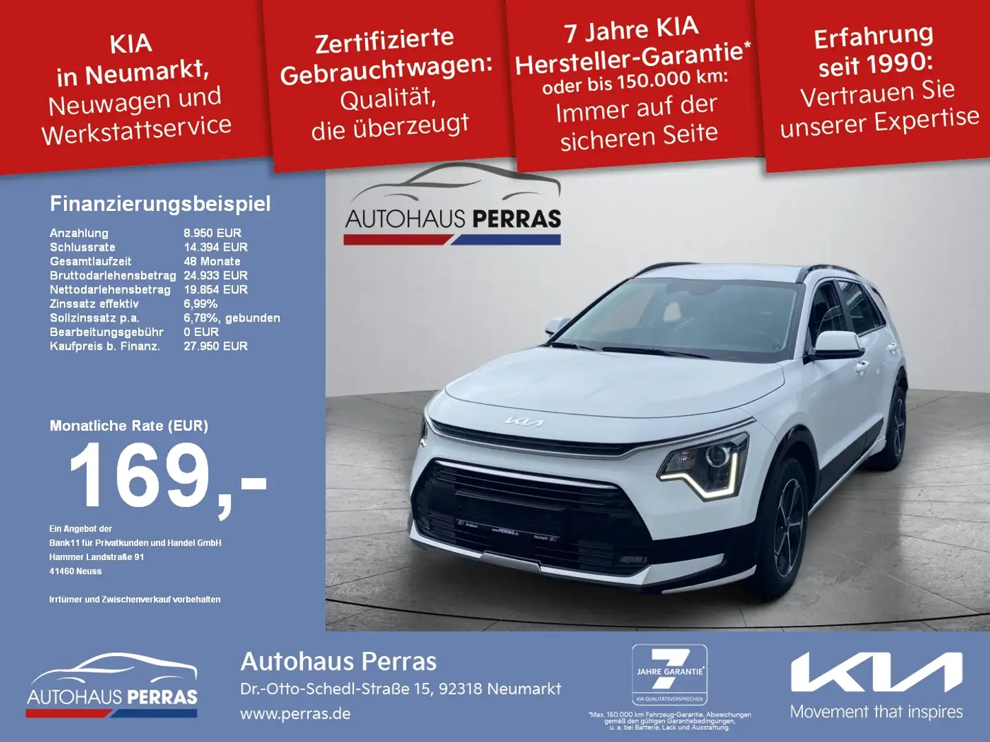 Kia Niro 1.6 HEV 129 DCT VIS Komfort ACC+SHZ+2xKlima+LM Weiß - 1
