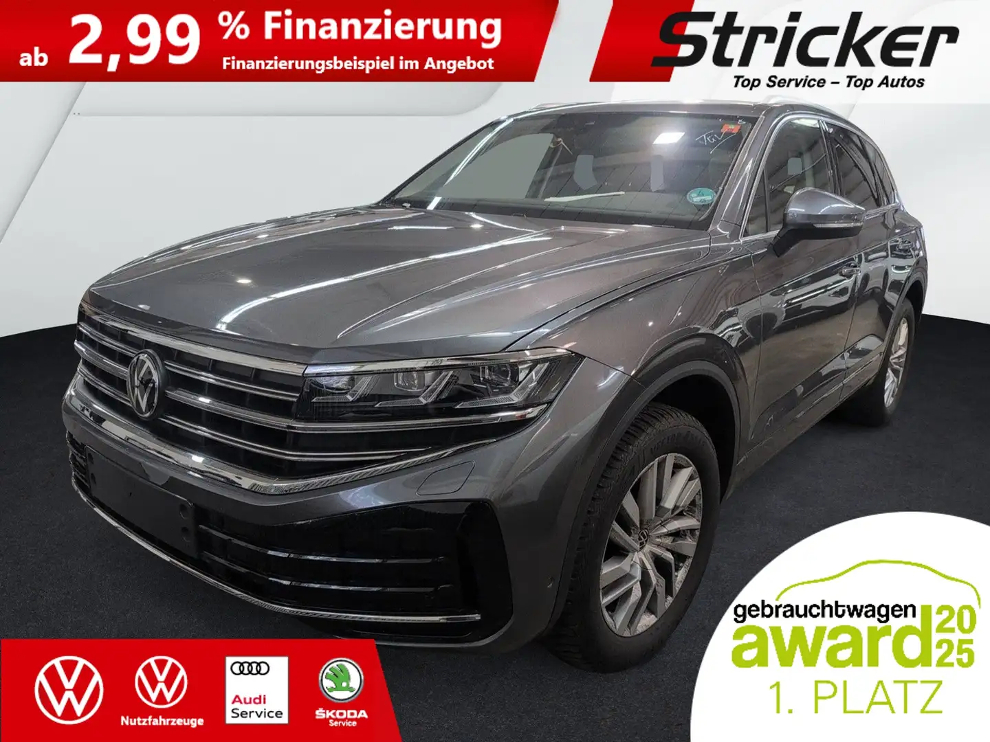 Volkswagen Touareg Elegance 3.0TDI 447,-ohne Anzahlung AHK Luft App- Grau - 2