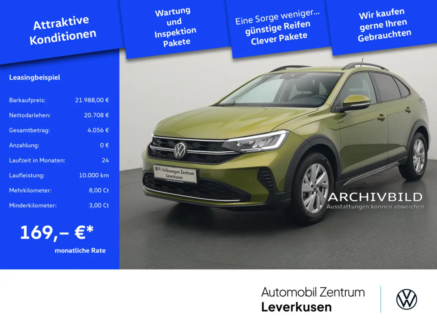Volkswagen Taigo Goal NAVI VIRT ACC LED KAM KEYLESS APP Grün - 1