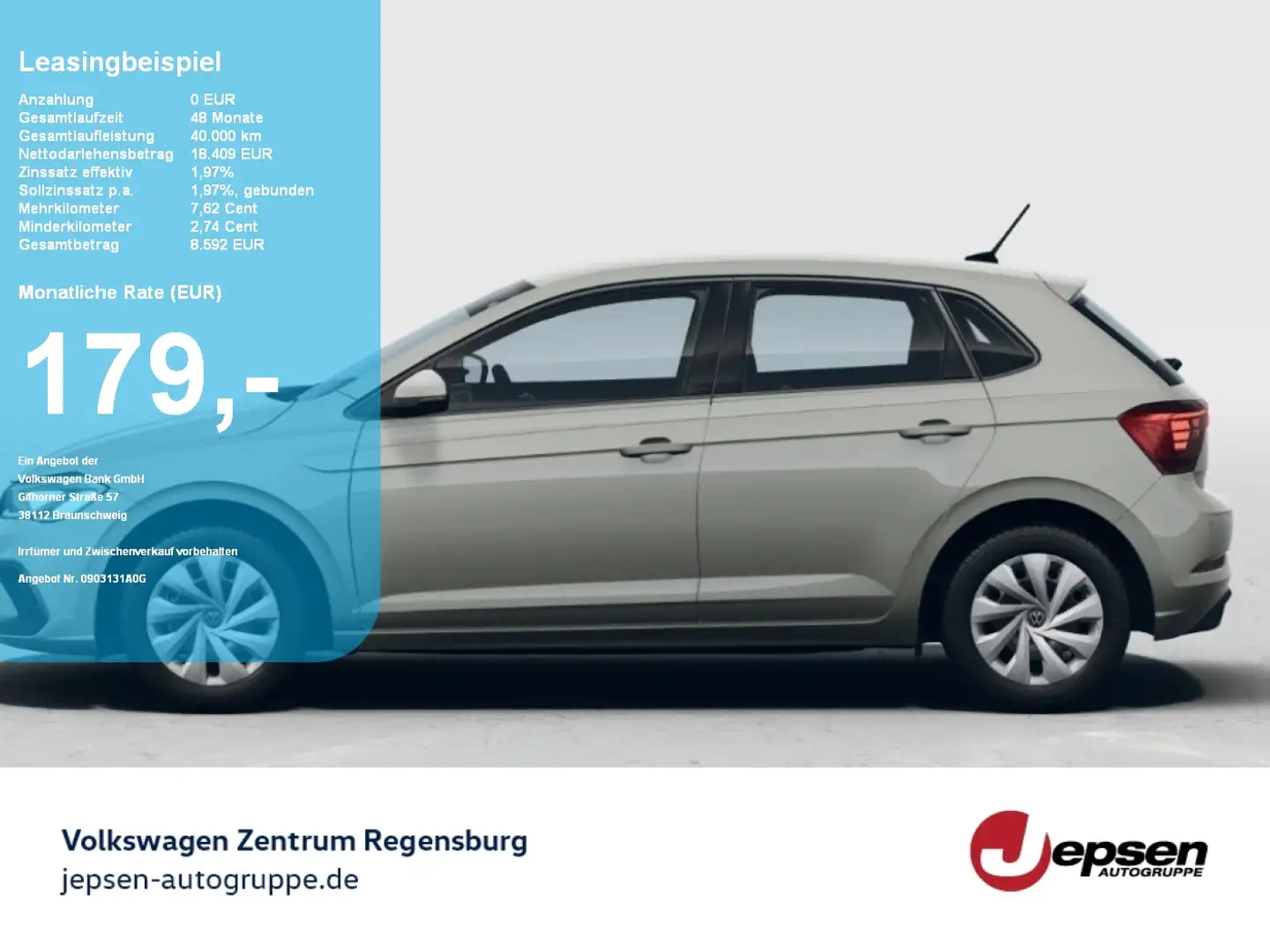 Volkswagen Polo Life 179.- solange Vorrat reicht Grijs - 1