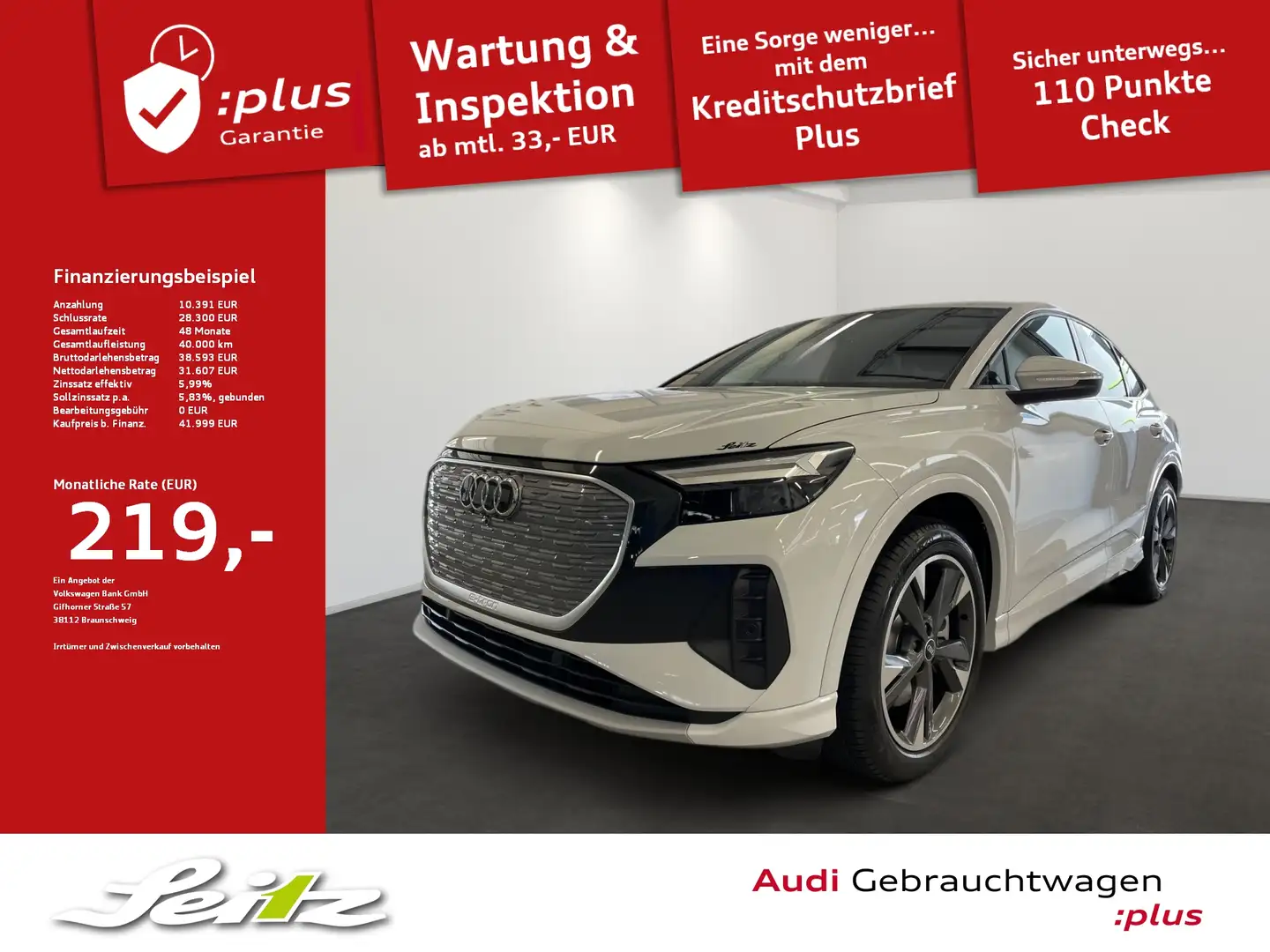 Audi Q4 e-tron Q4 Sportback 40 e-tron *LED*NAVI*PARKSENSOR*SITZH* Weiß - 1