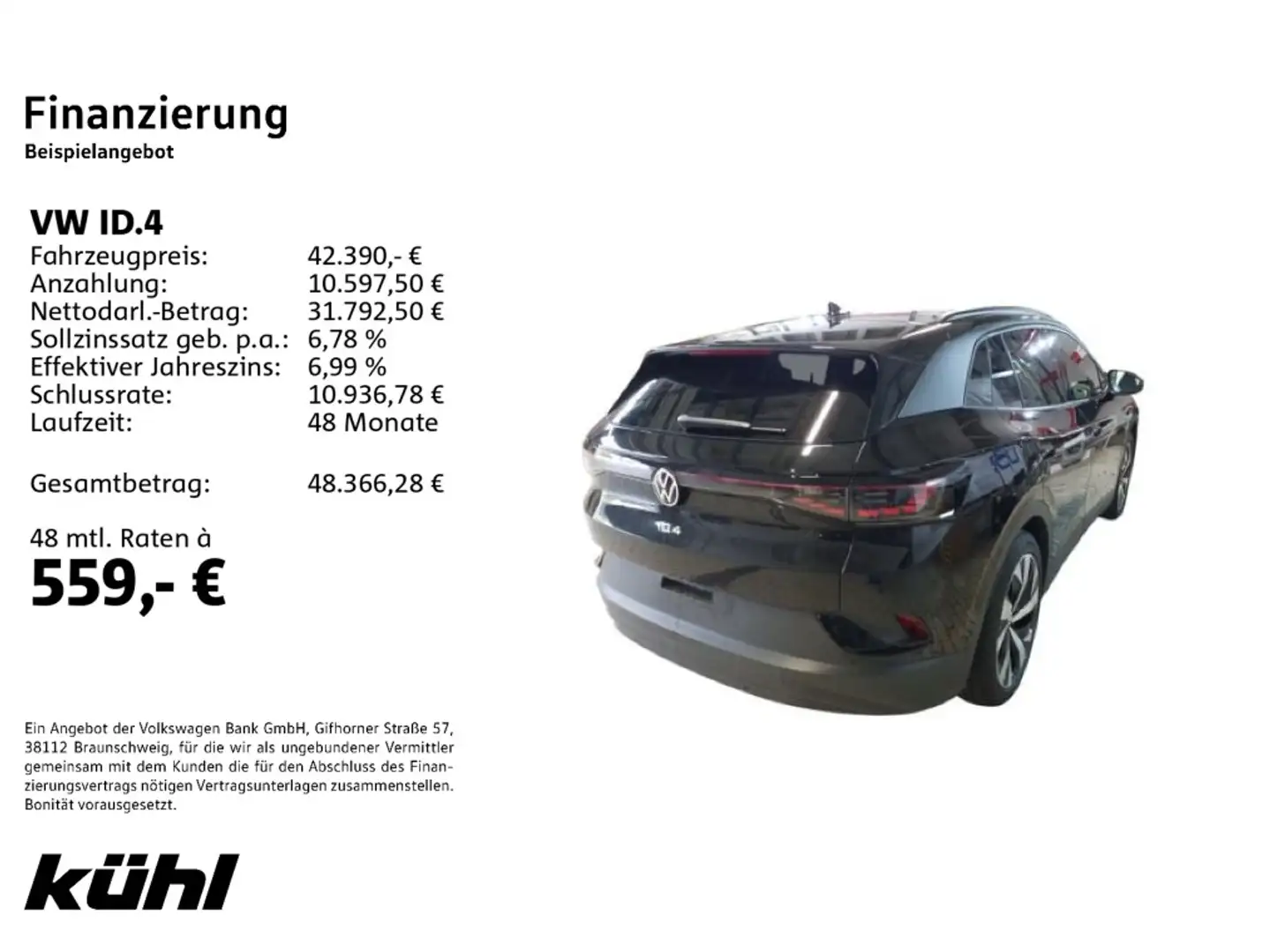 Volkswagen ID.4 Pro IQ.Light/ACC/HuD/360°/App/Navi/AHK Schwarz - 2