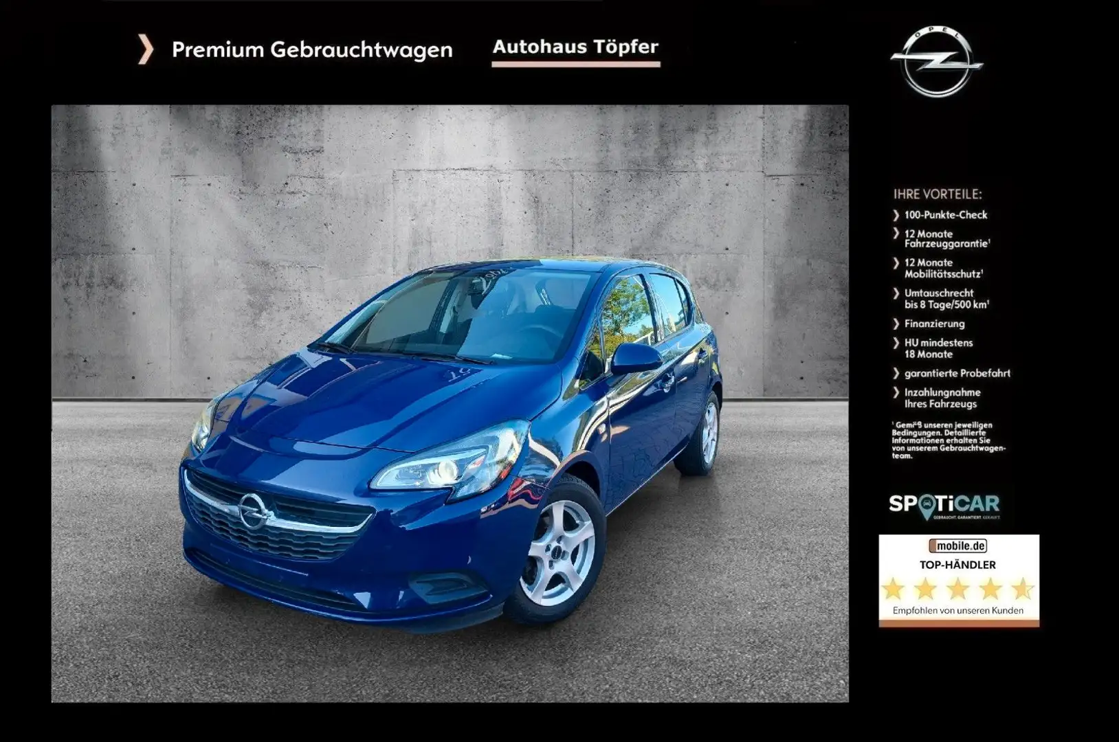 Opel Corsa E Edition **AU/HU NEU** Garantie/BiXenon Blau - 1