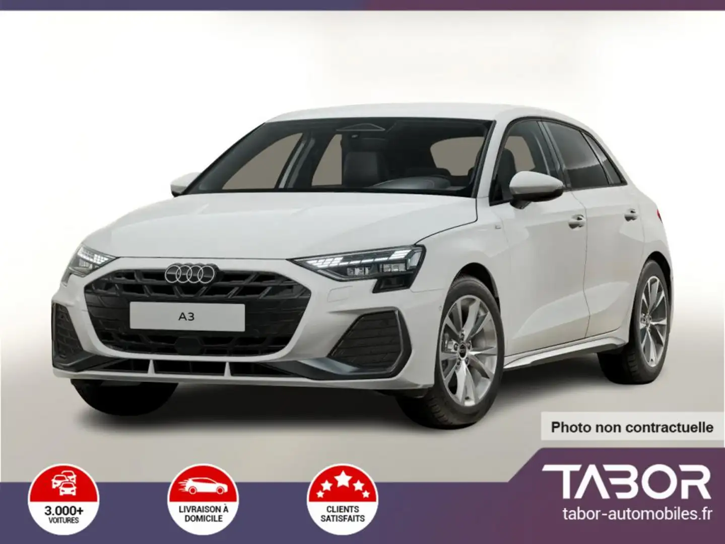 Audi A3 Sportback TDI 150 S tronic S line GPS Blanc - 1