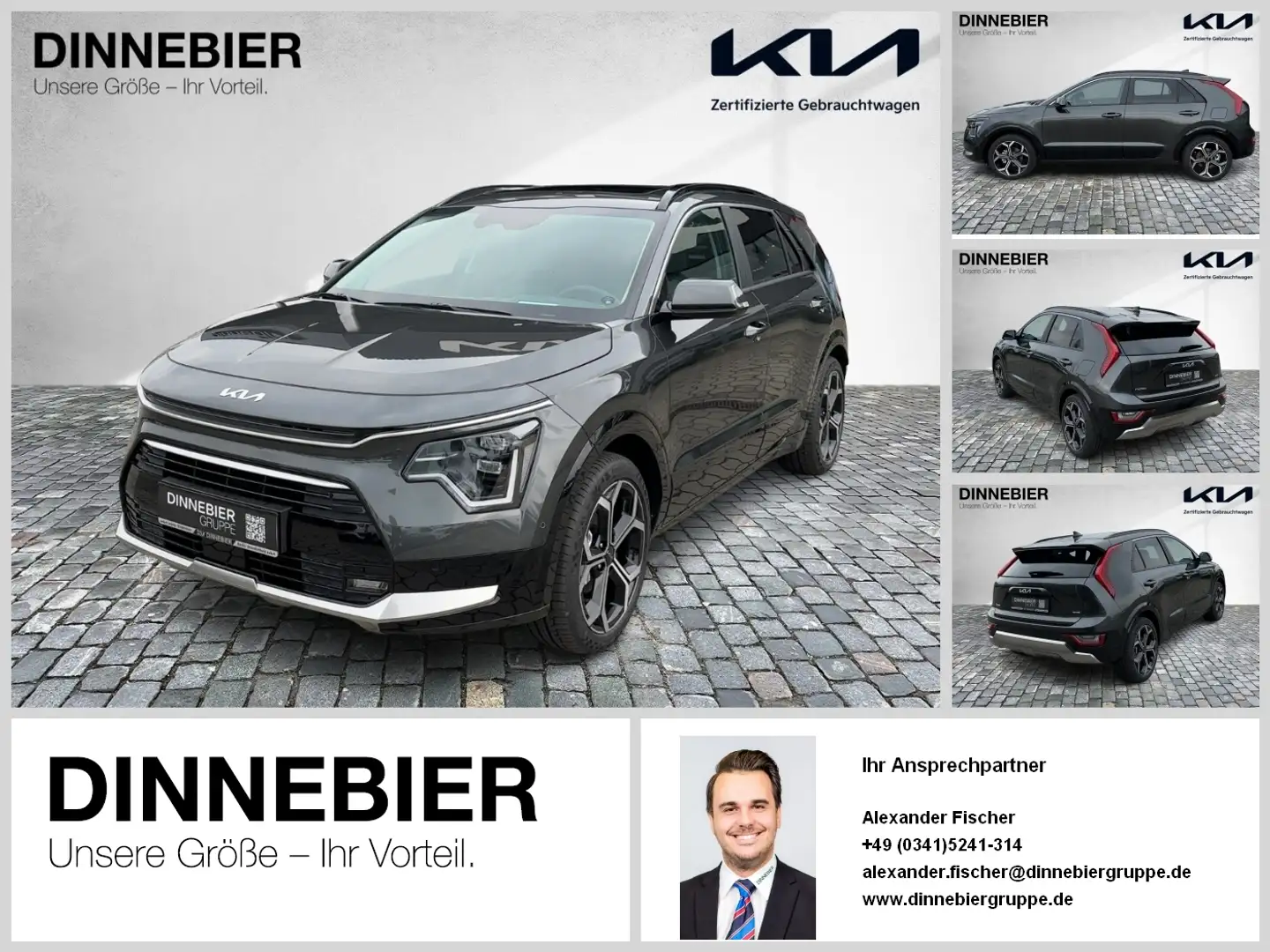 Kia Niro Spirit 1.6 HEV LED+Navi+Kamera+Glasdach Grau - 1