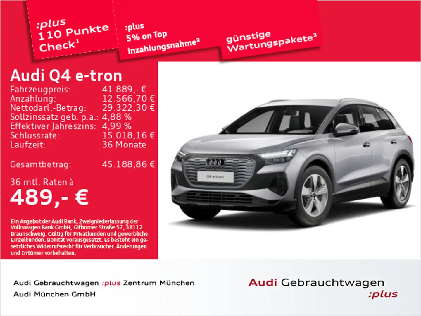 Audi Q4 e-tron 45 Wärmep./Navi+/Matrix/HuD Silber - 1