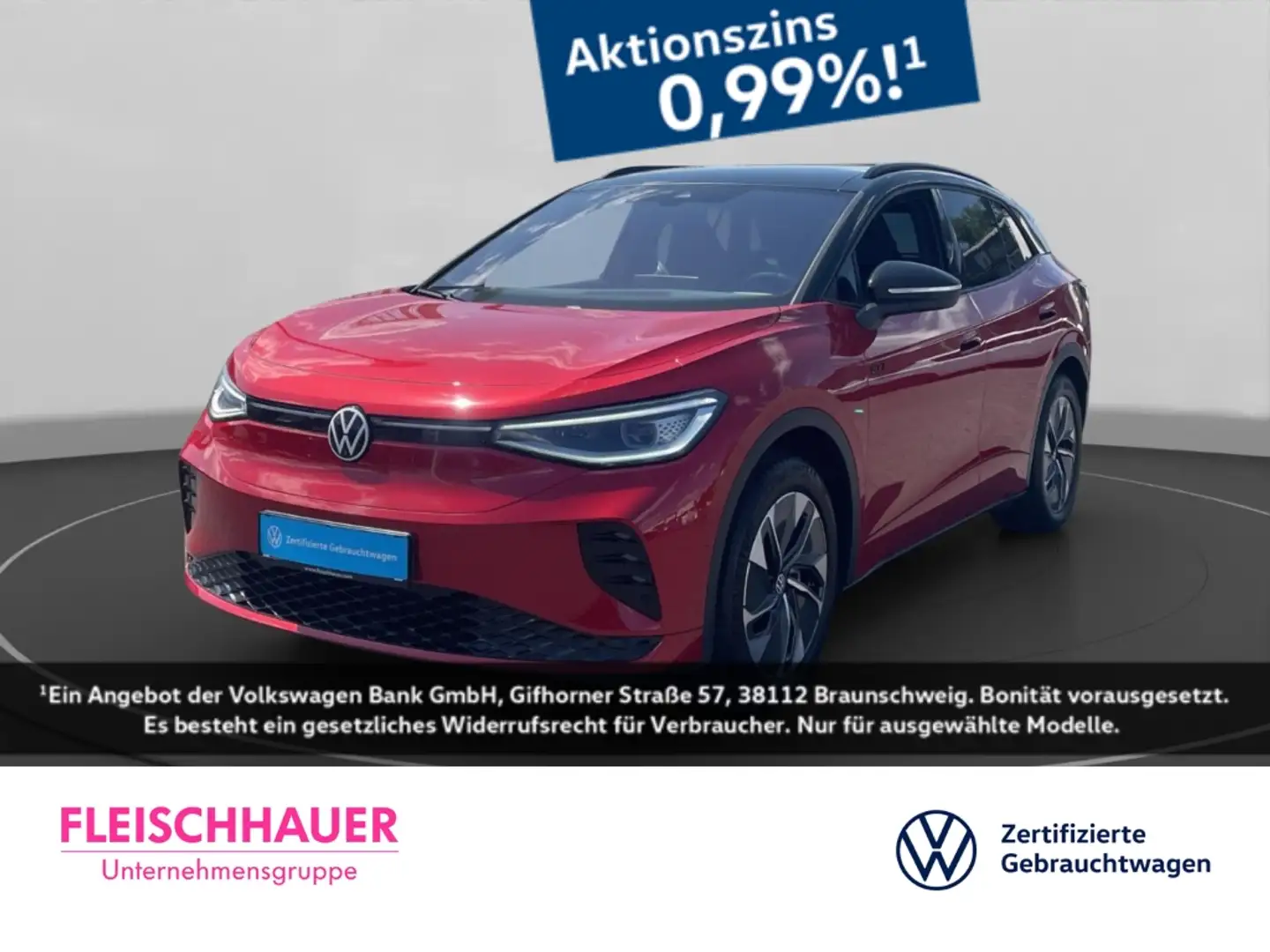 Volkswagen ID.4 GTX 4Motion AHK-klappbar RFK Pano Wärmepumpe DCC T Rot - 1