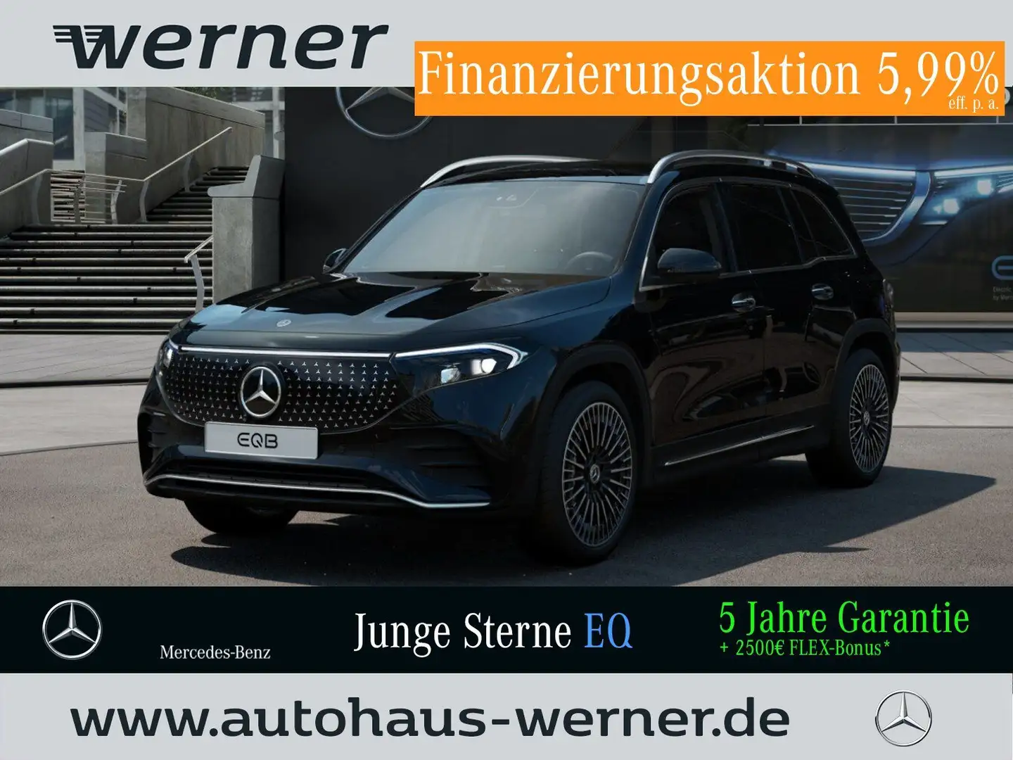Mercedes-Benz EQB 300 4M AMG-PREM 20" AHK PANO 360° MEMO KEYLG Noir - 1